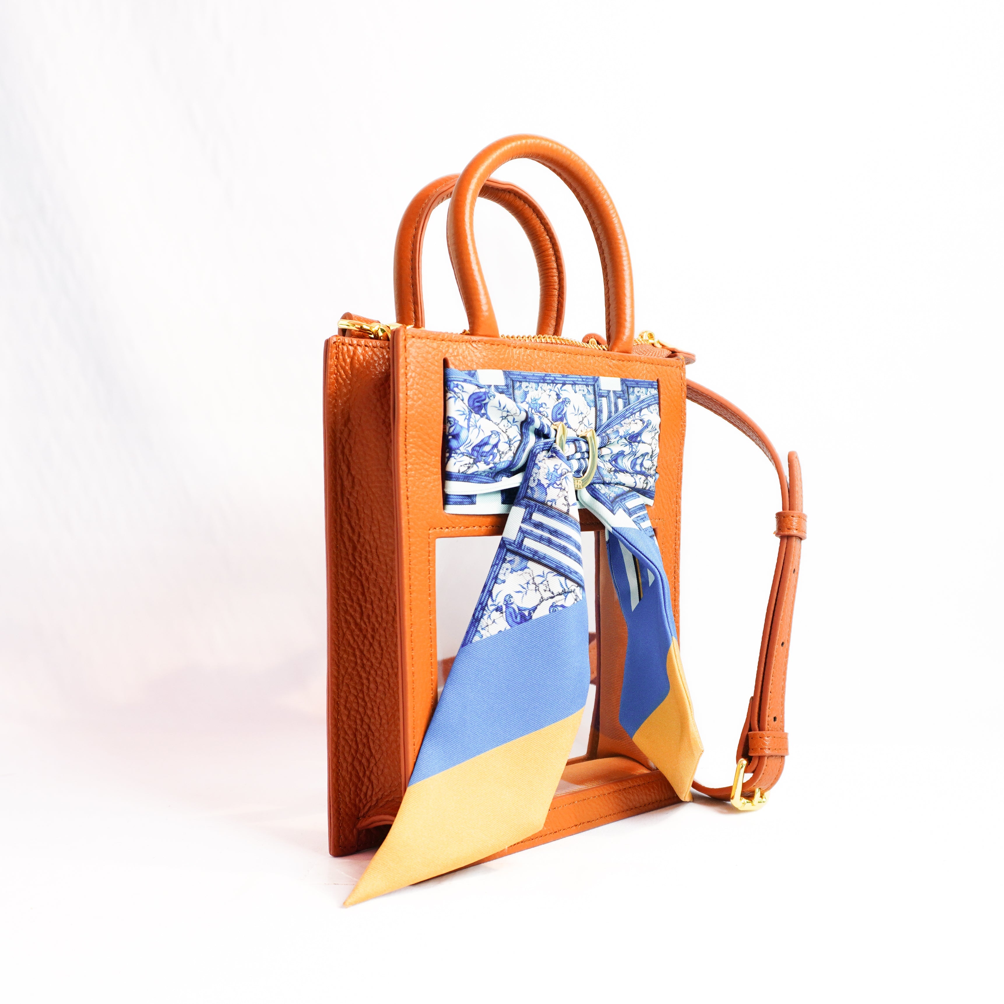 Mini Calista Clear + Blue Chinoiserie Monkeys Twillionaire Mini Calista Clear Hampton Road Designs