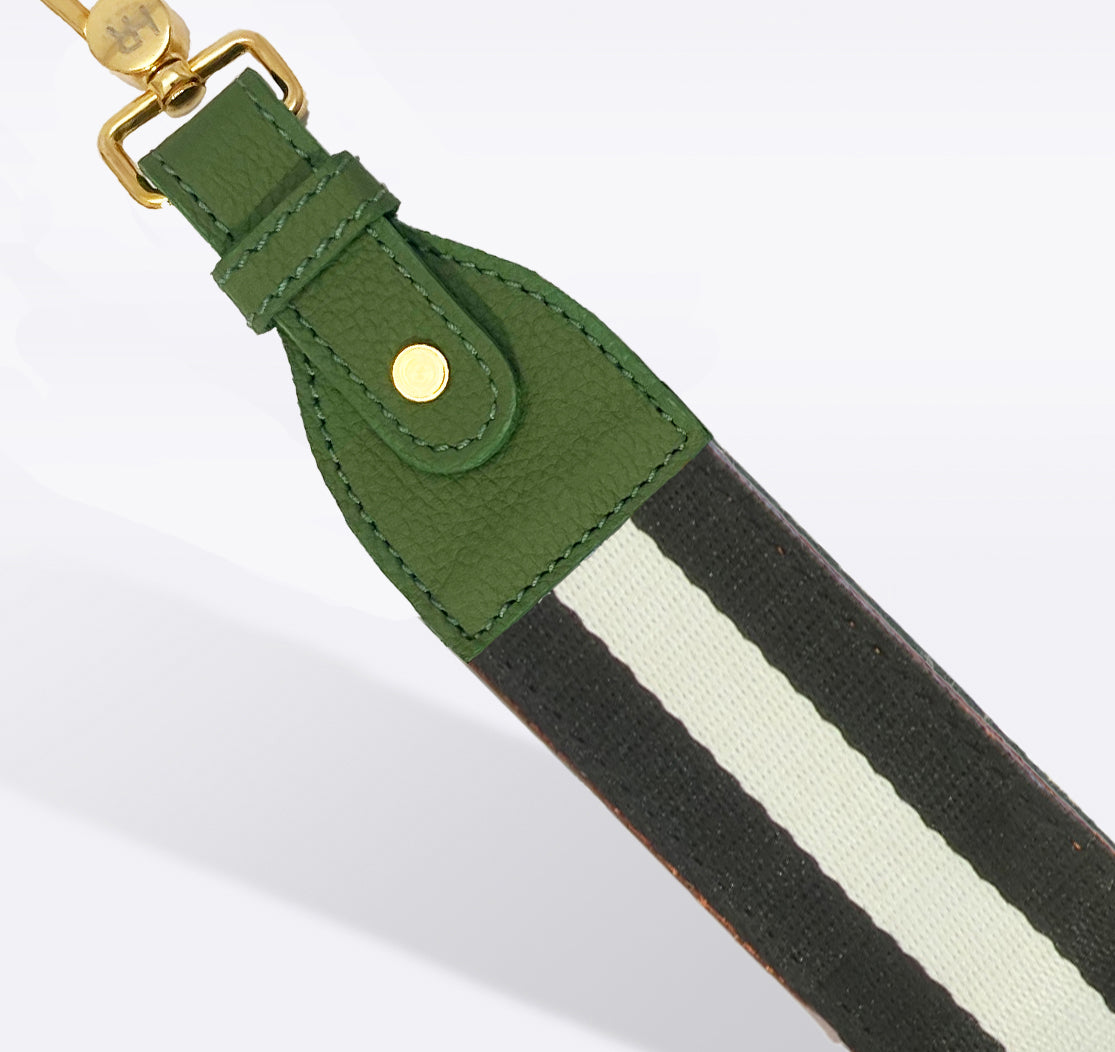 Black & White Striped Purse Strap Closeout Hampton Road Designs Green