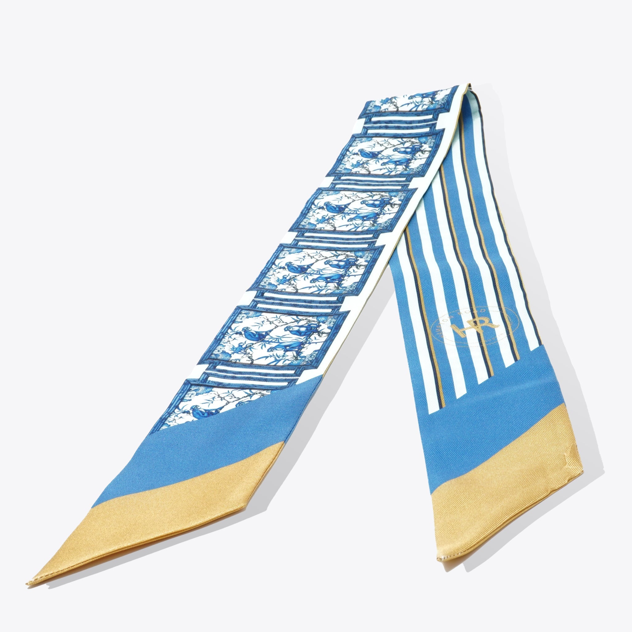 Mini Calista Clear + Blue Chinoiserie Monkeys Twillionaire Mini Calista Clear Hampton Road Designs