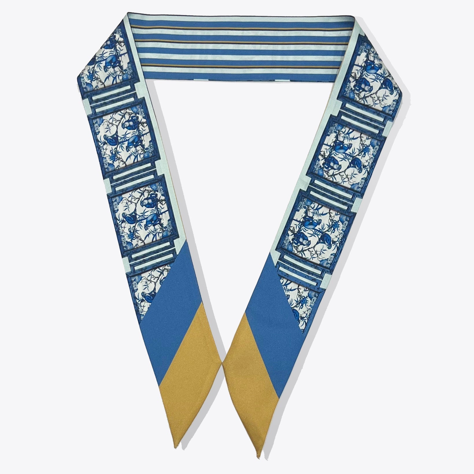 Mini Calista Clear + Blue Chinoiserie Monkeys Twillionaire Mini Calista Clear Hampton Road Designs