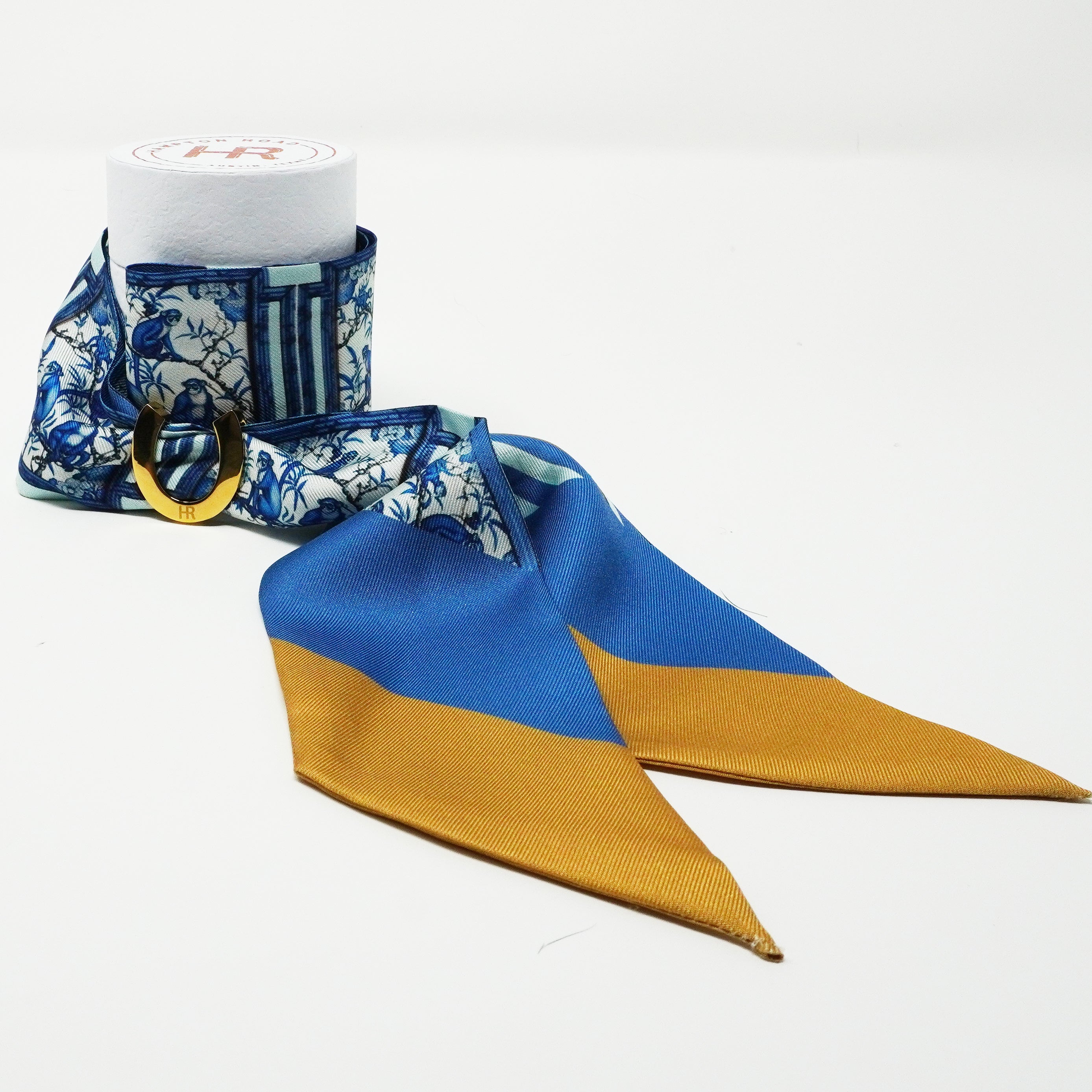 Mini Calista Clear + Blue Chinoiserie Monkeys Twillionaire Mini Calista Clear Hampton Road Designs