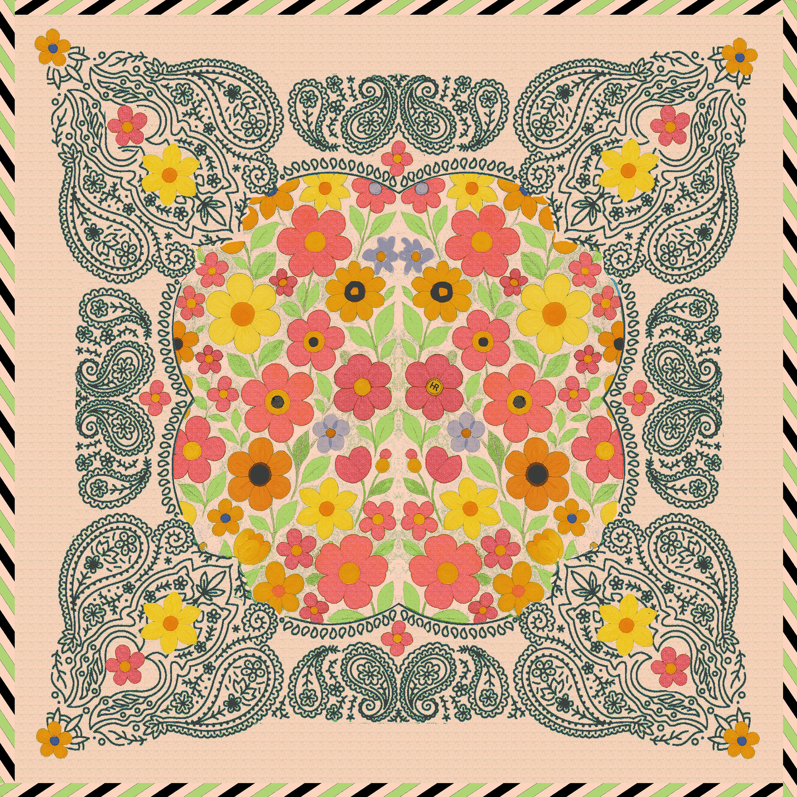 Posies (Pink) Bandana Hampton Road Designs