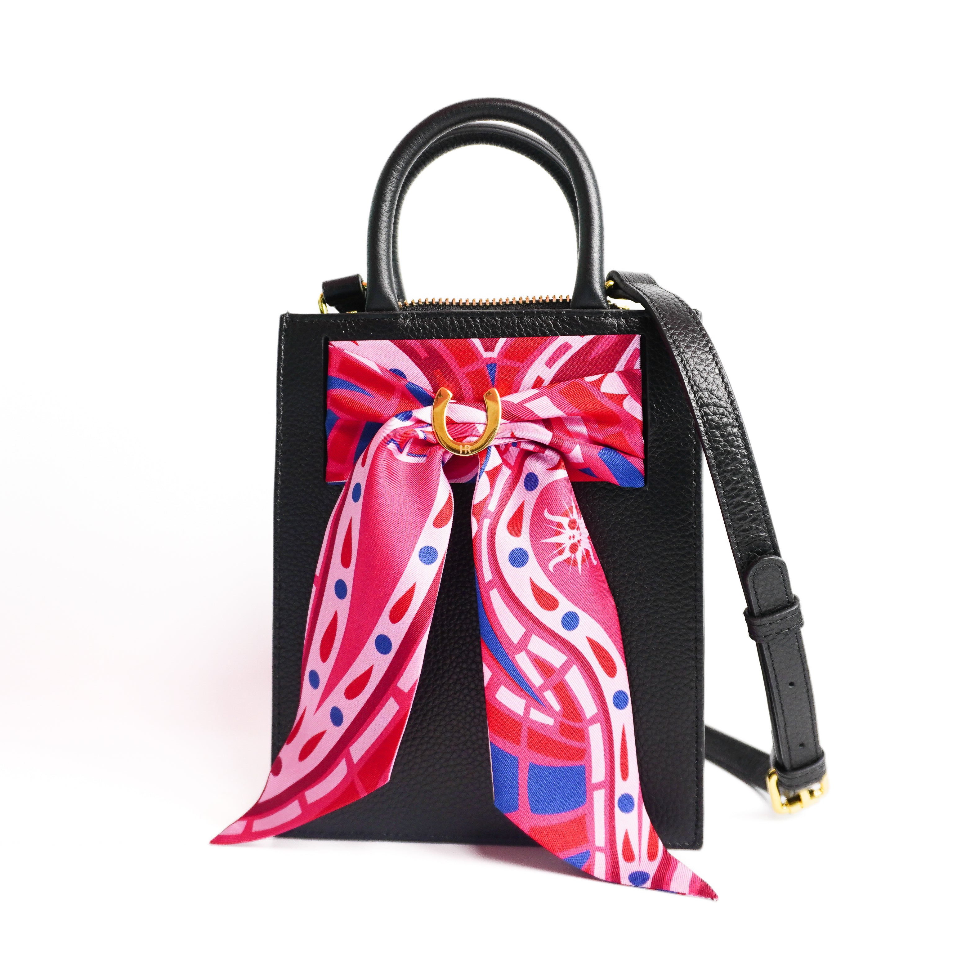 Leather Mini Calista + Paisley (Fuscia) Twillionaire Leather Mini Calista Hampton Road Designs Black