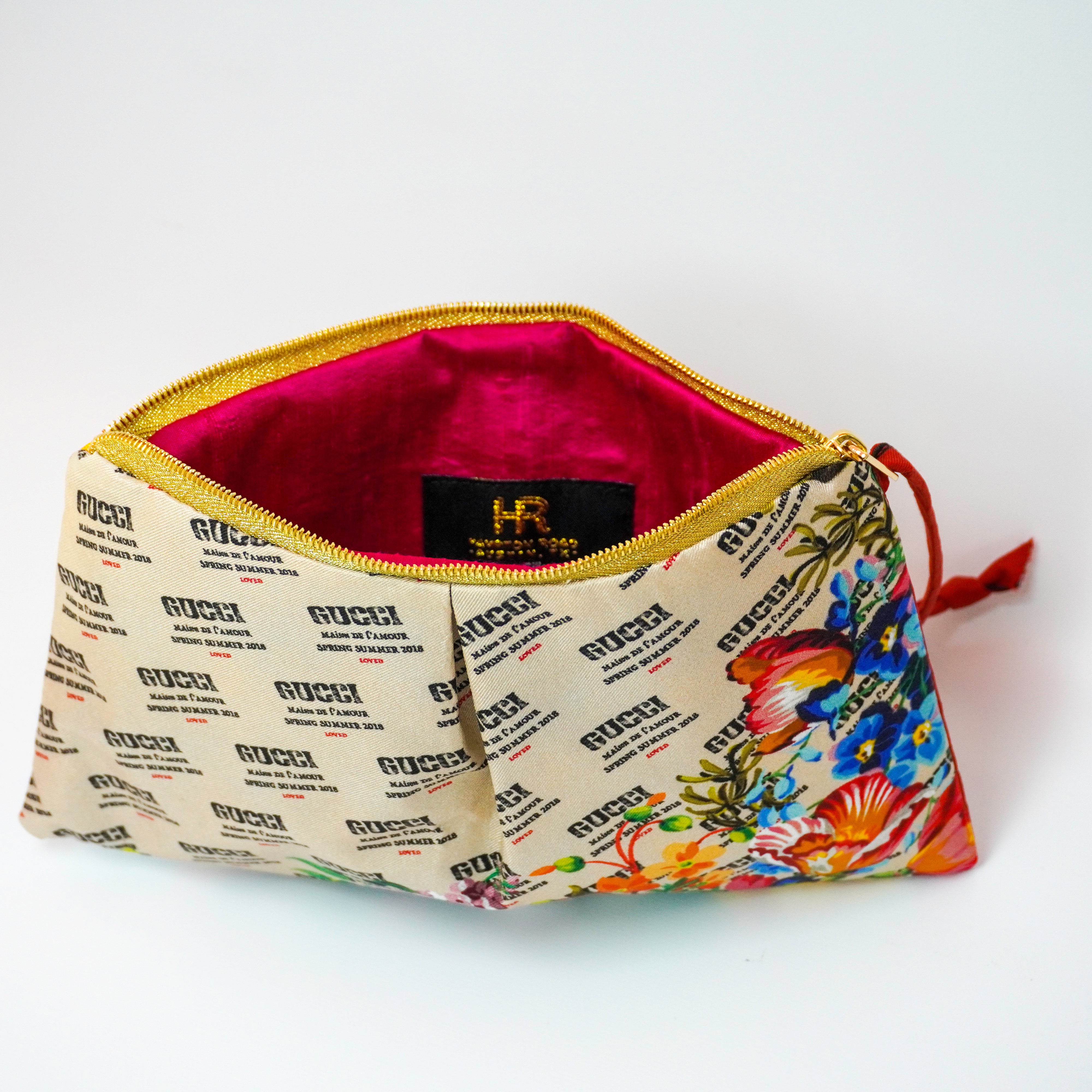 "Generic Floral" Scarf Bag (Upcycled from Gucci Scarf) Party Clutch Hampton Road Designs