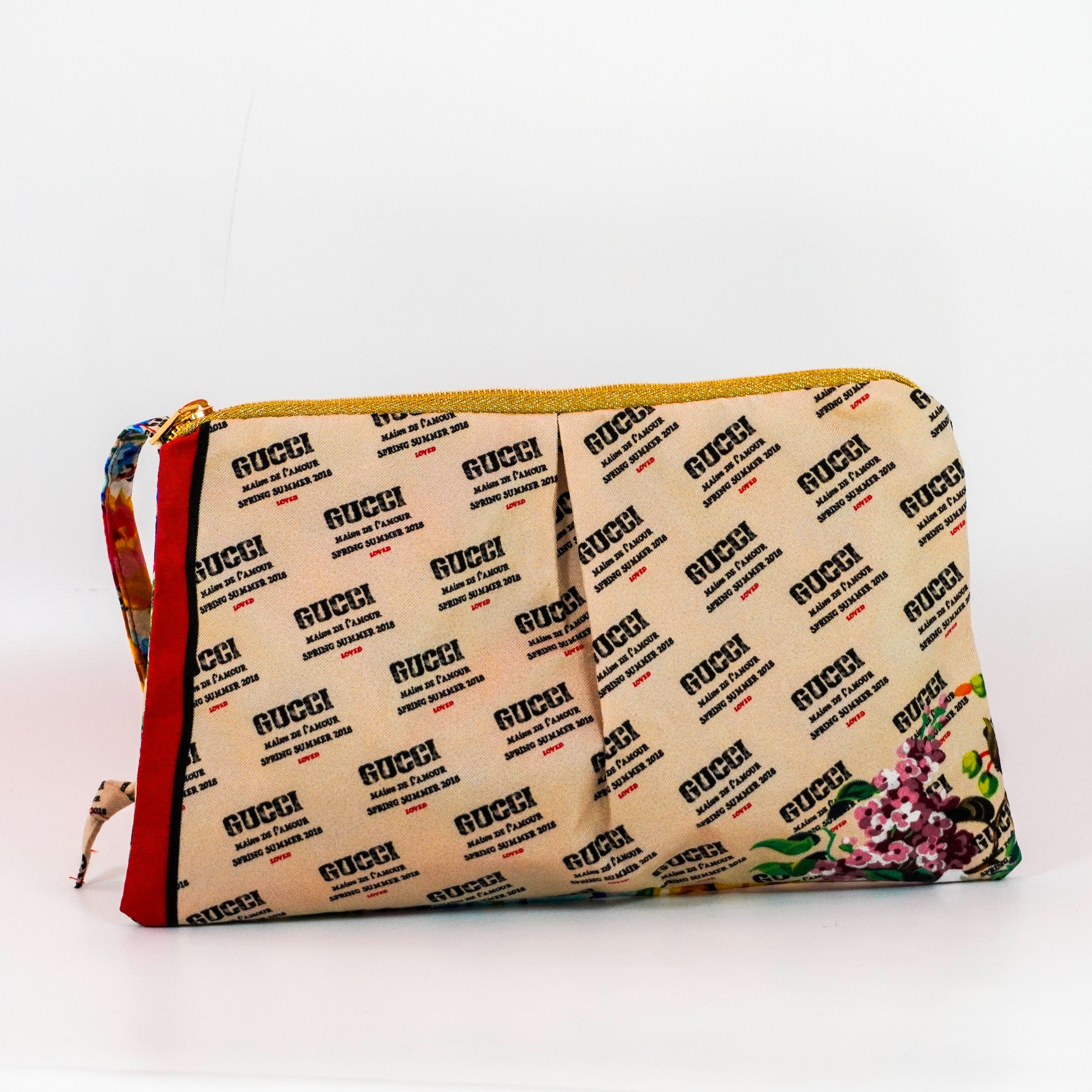"Generic Floral" Scarf Bag (Upcycled from Gucci Scarf) Party Clutch Hampton Road Designs
