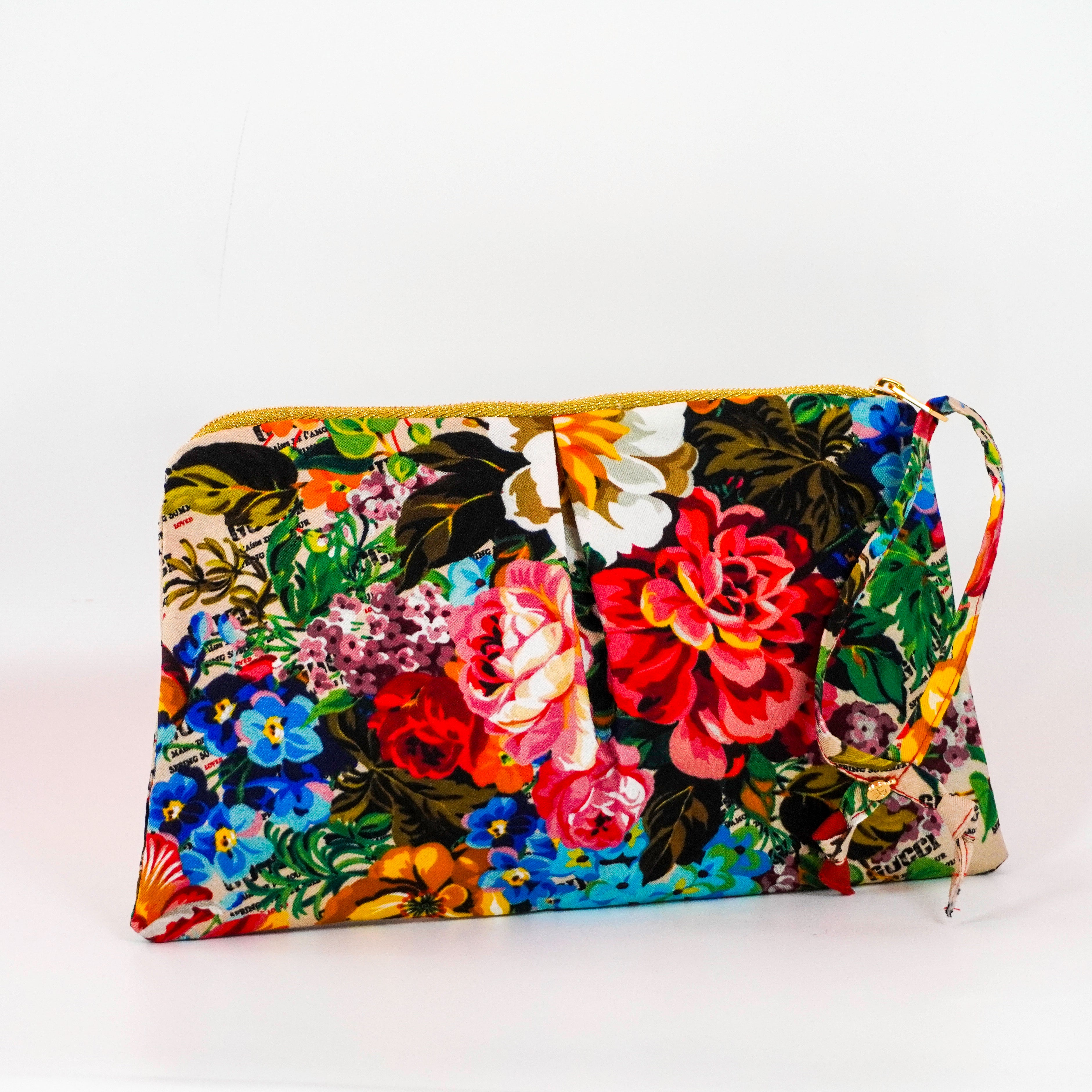 "Generic Floral" Scarf Bag (Upcycled from Gucci Scarf) Party Clutch Hampton Road Designs