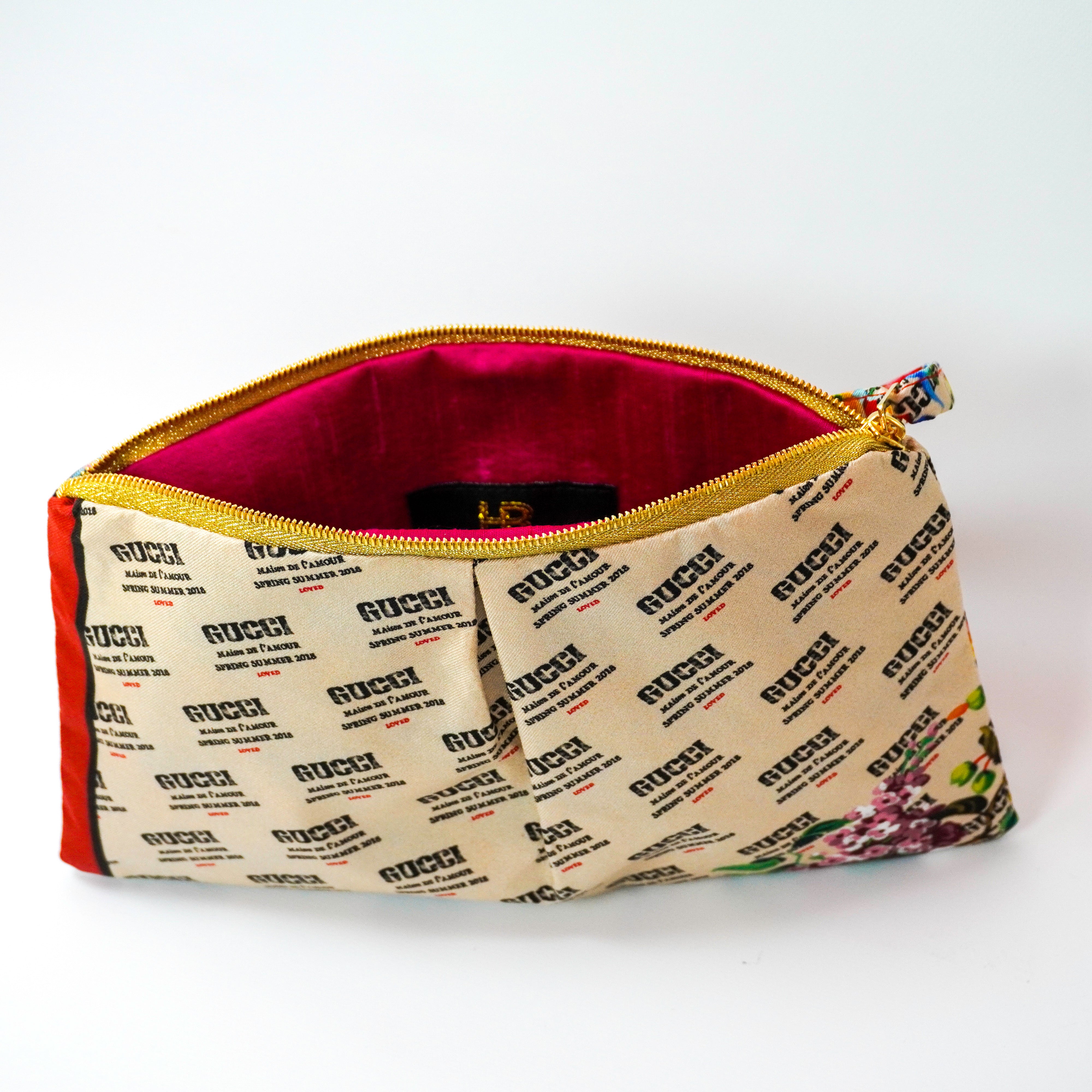 "Generic Floral" Scarf Bag (Upcycled from Gucci Scarf) Party Clutch Hampton Road Designs