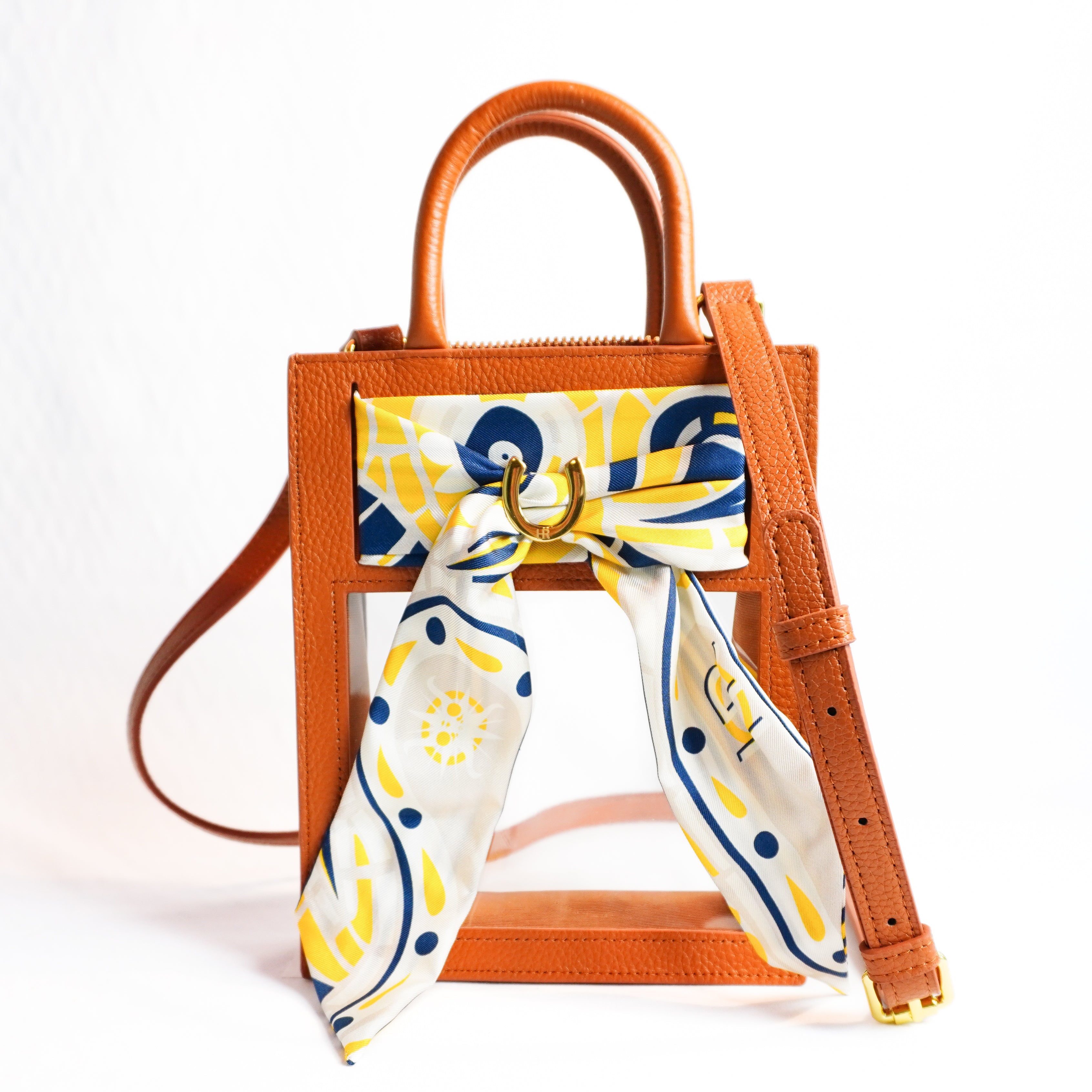 Mini Calista Clear + Maize Paisley Twillionaire Mini Calista Clear Hampton Road Designs Camel