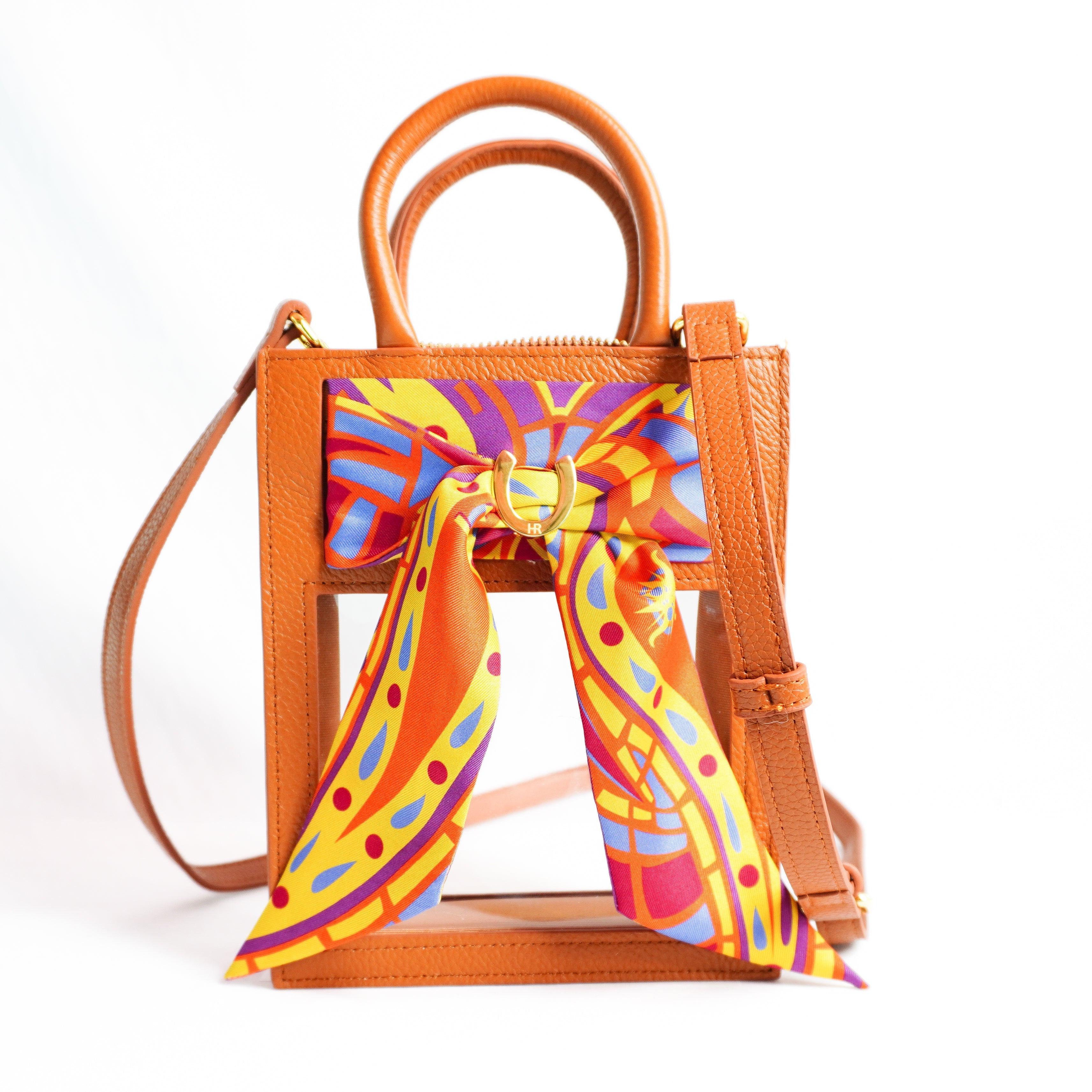 Mini Calista Clear + Orange Paisley Twillionaire Mini Calista Clear Hampton Road Designs Camel