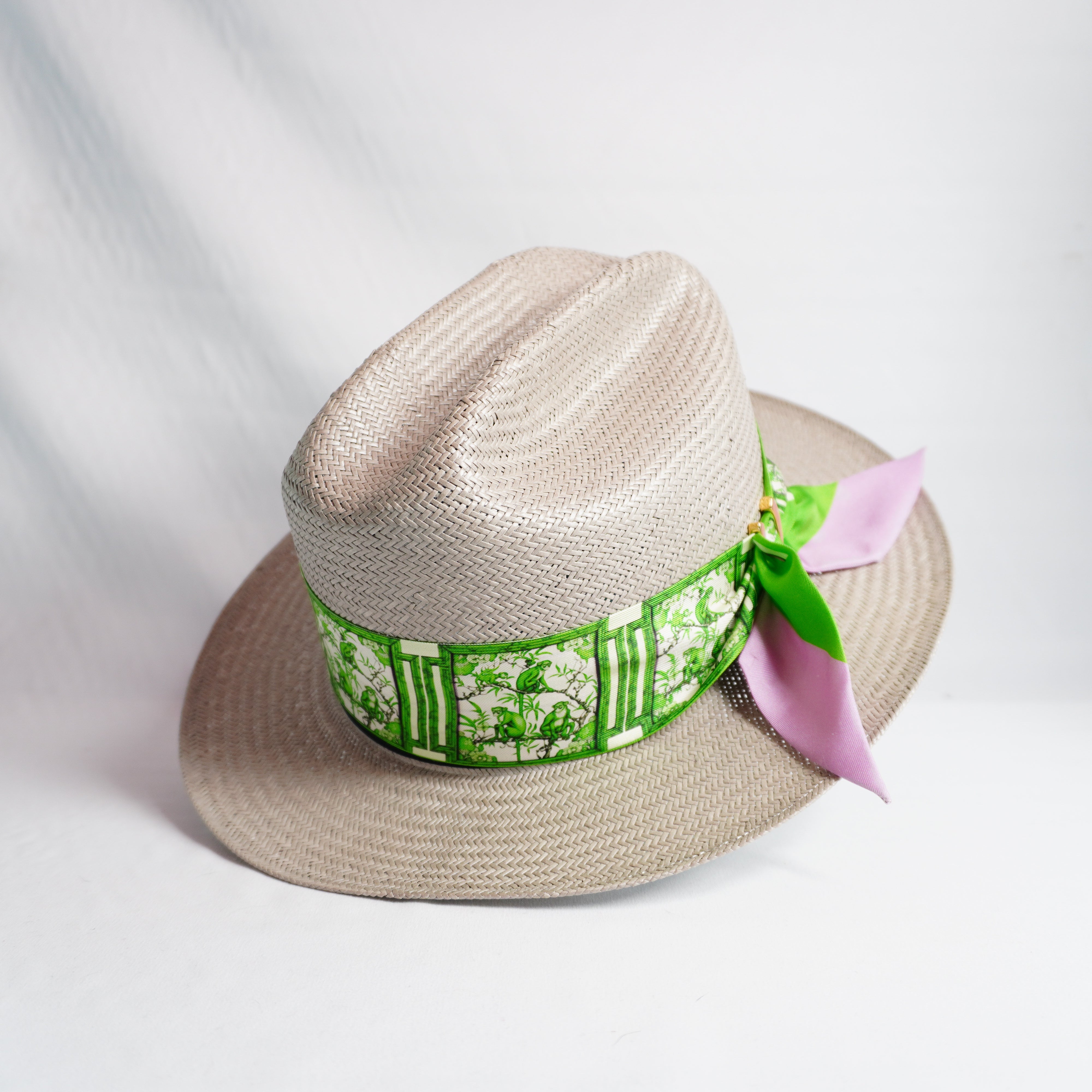 Chinoiserie Monkeys (Green) Twillionaire & Scarf Ring Twillionaire Hampton Road Designs