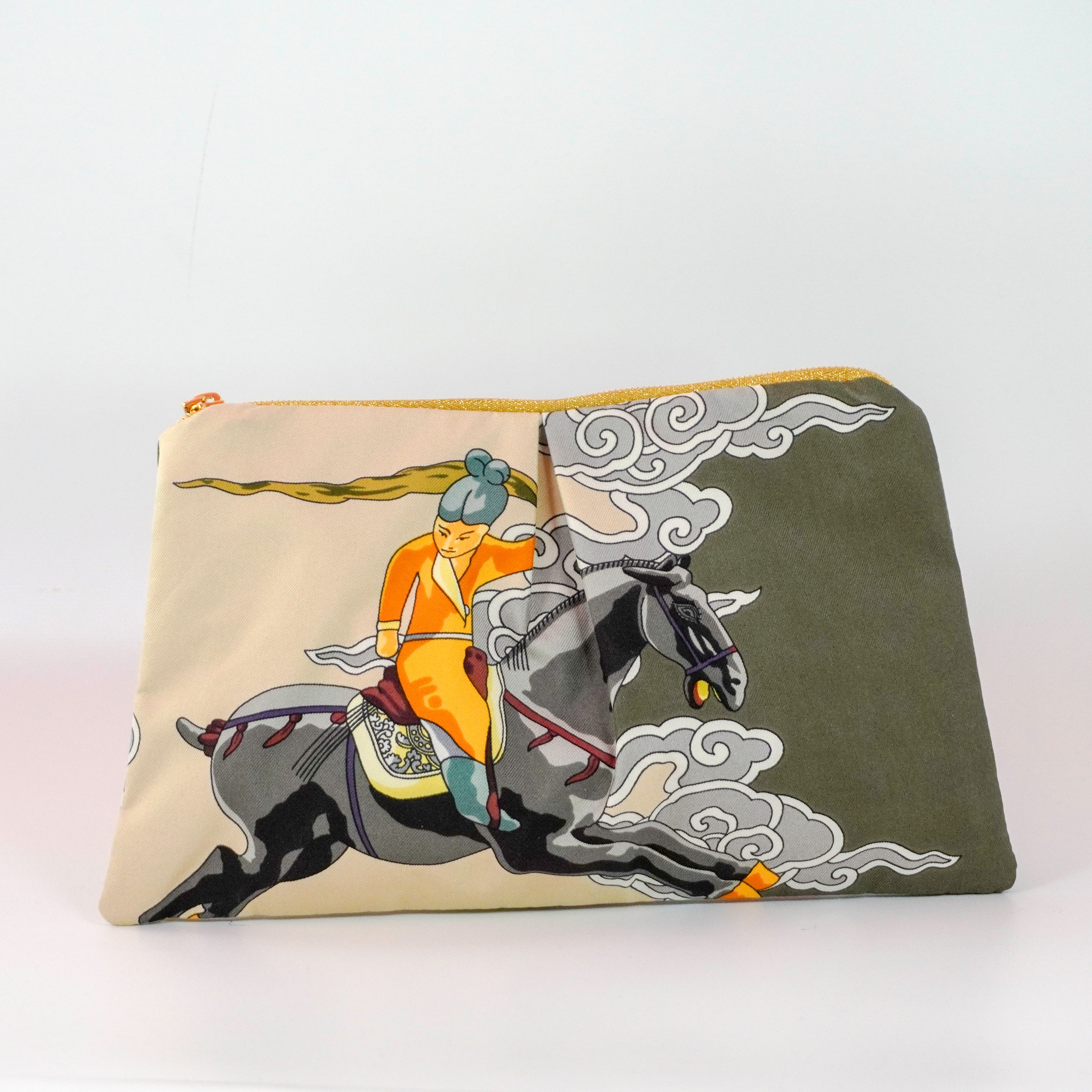 "Galop Volant" Scarf Bag (Upcycled from Hermes Scarf) Party Clutch Hampton Road Designs