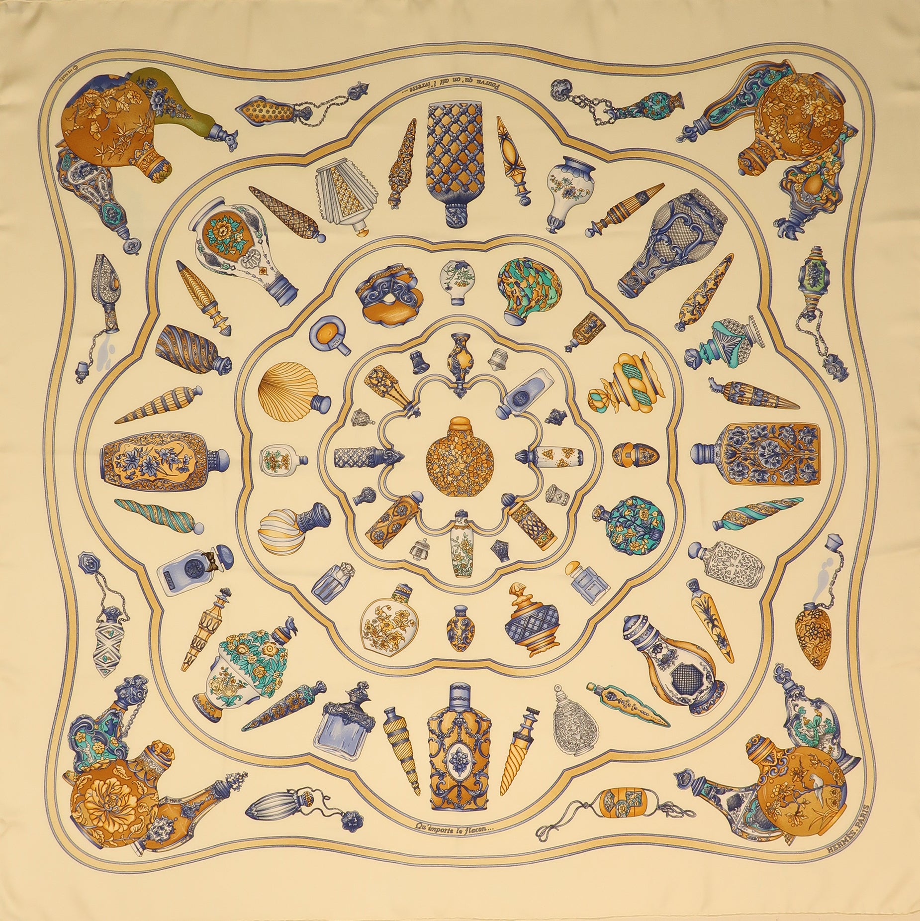 "Qu'importe le Flacon" Scarf Bag (Upcycled from Hermes Scarf) Party Clutch Hampton Road Designs