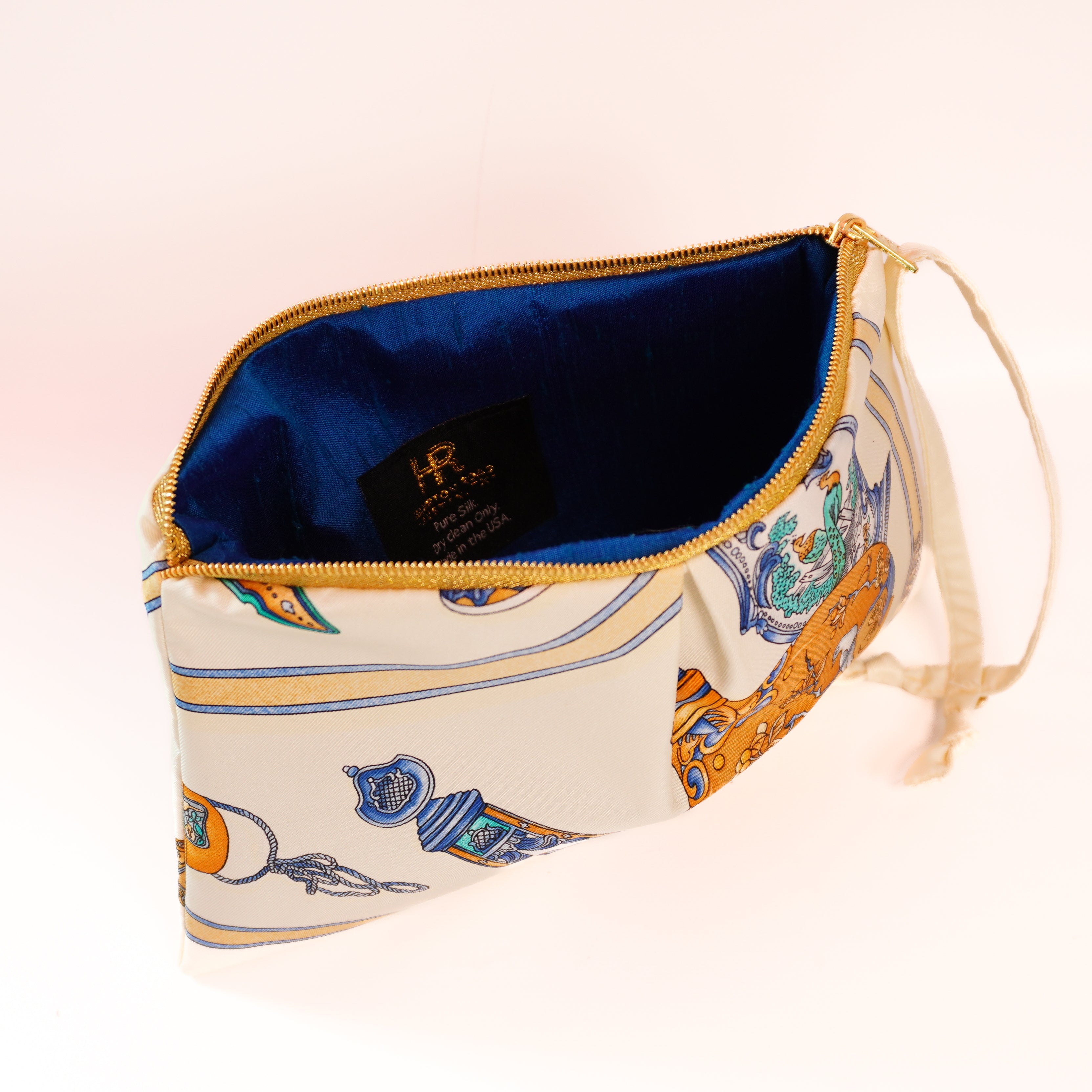 "Qu'importe le Flacon" Scarf Bag (Upcycled from Hermes Scarf) Party Clutch Hampton Road Designs