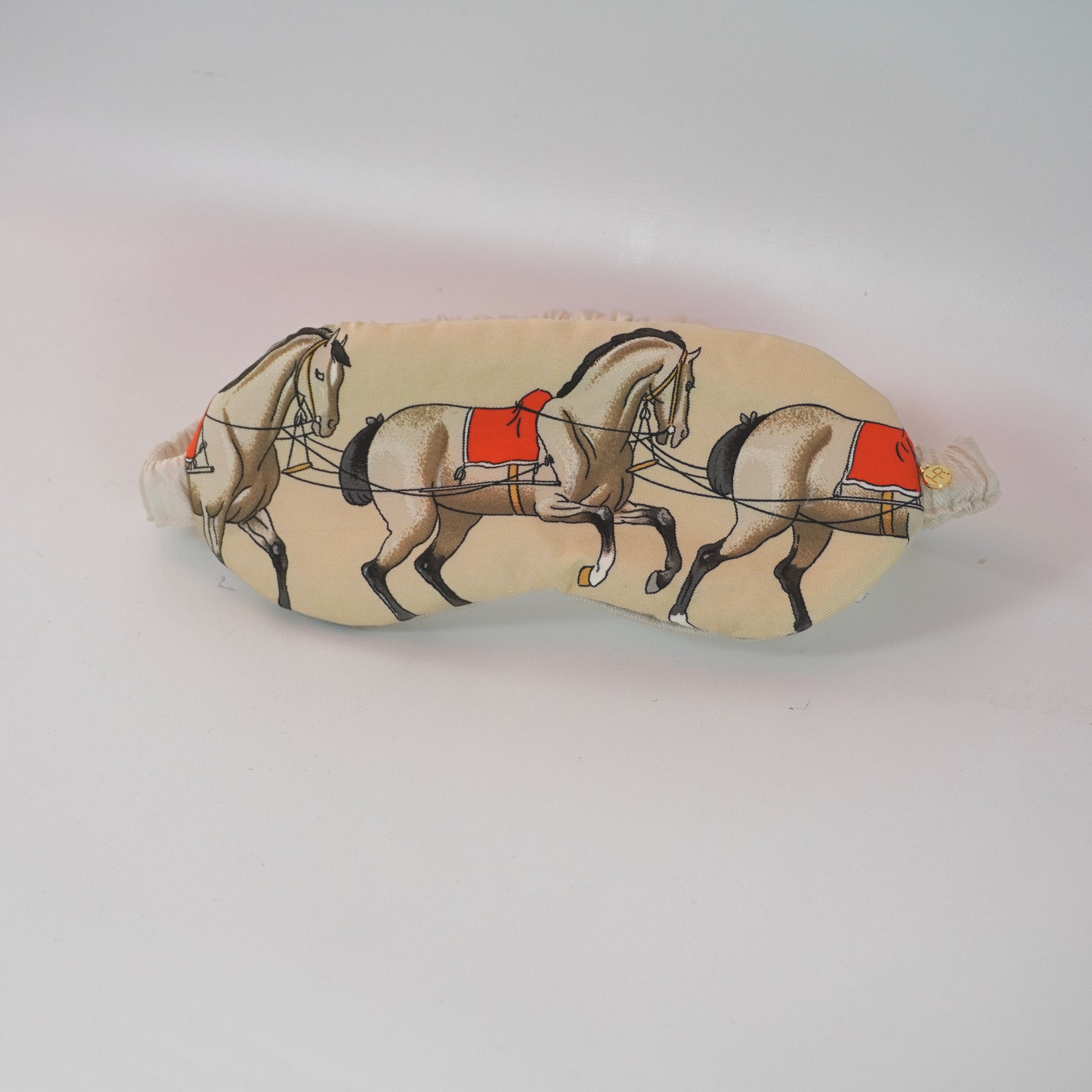 "Presentation de Chevaux" Sleep Mask (Upcycled from Hermes Scarf) Hampton Road Designs