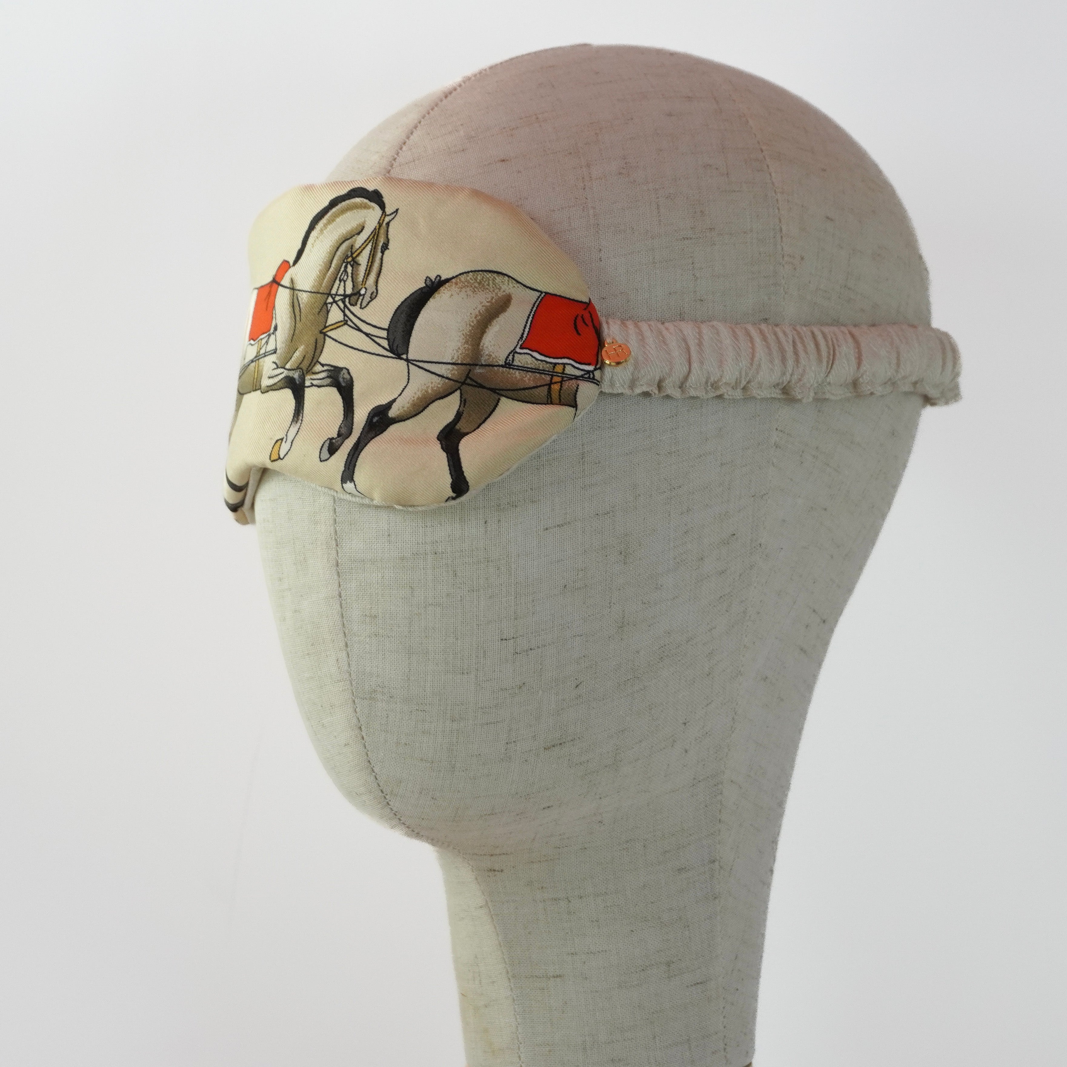 "Presentation de Chevaux" Sleep Mask (Upcycled from Hermes Scarf) Hampton Road Designs