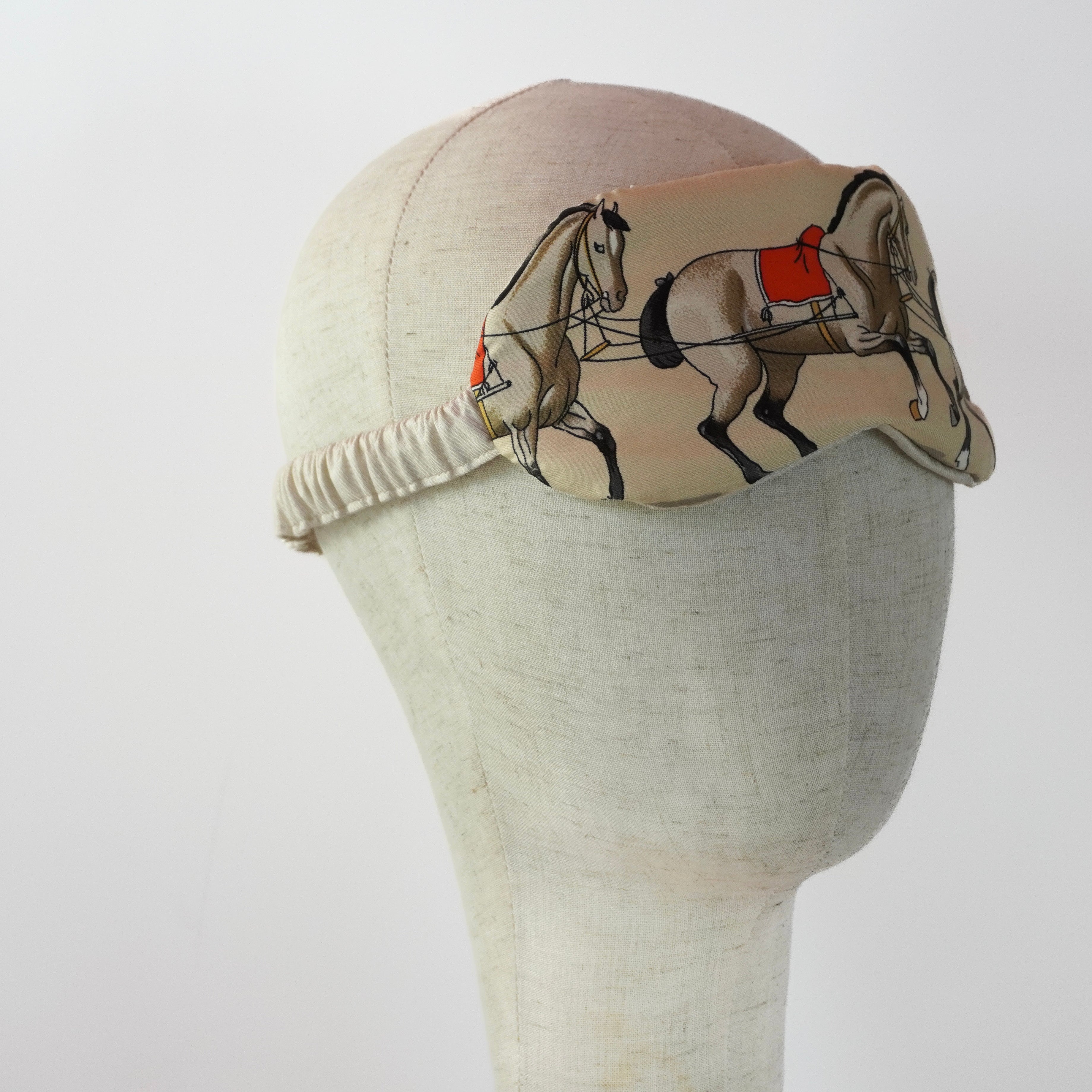 "Presentation de Chevaux" Sleep Mask (Upcycled from Hermes Scarf) Hampton Road Designs