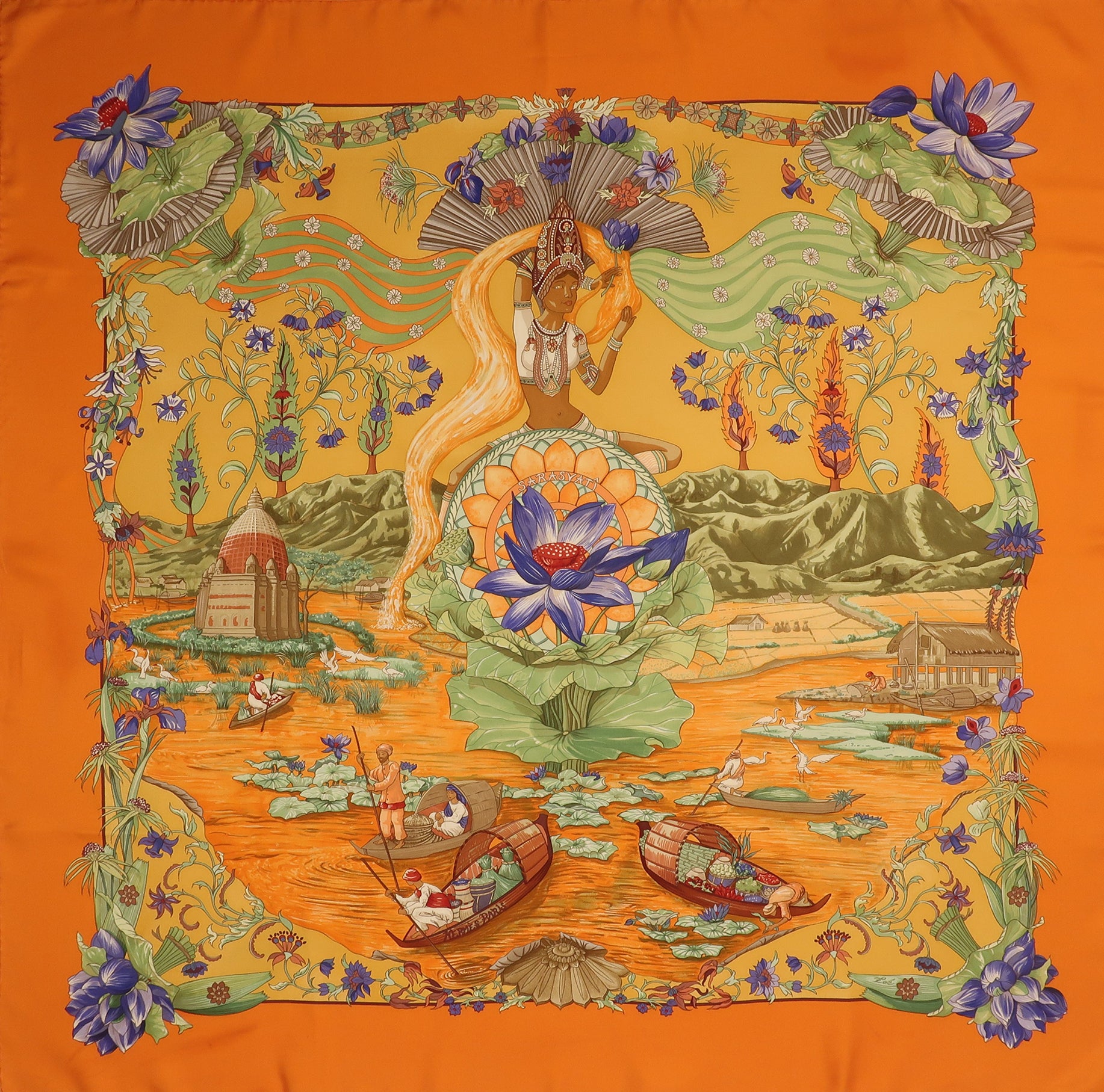 Mission Belle Bag - Sarasayati (upcycled from Hermes Scarf) Mission Belle Heirloom Hampton Road Designs