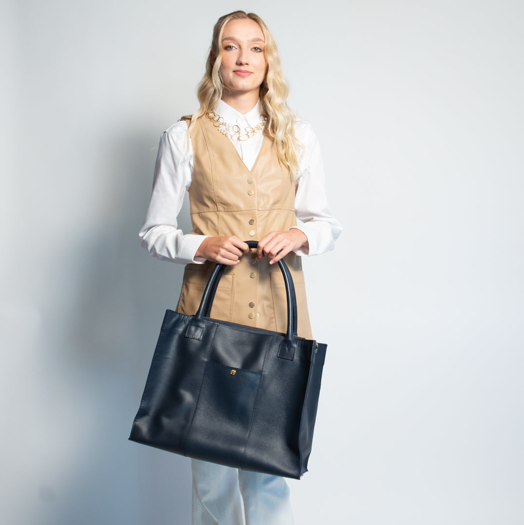 The Calista Tote (Navy) Calista Tote Hampton Road Designs