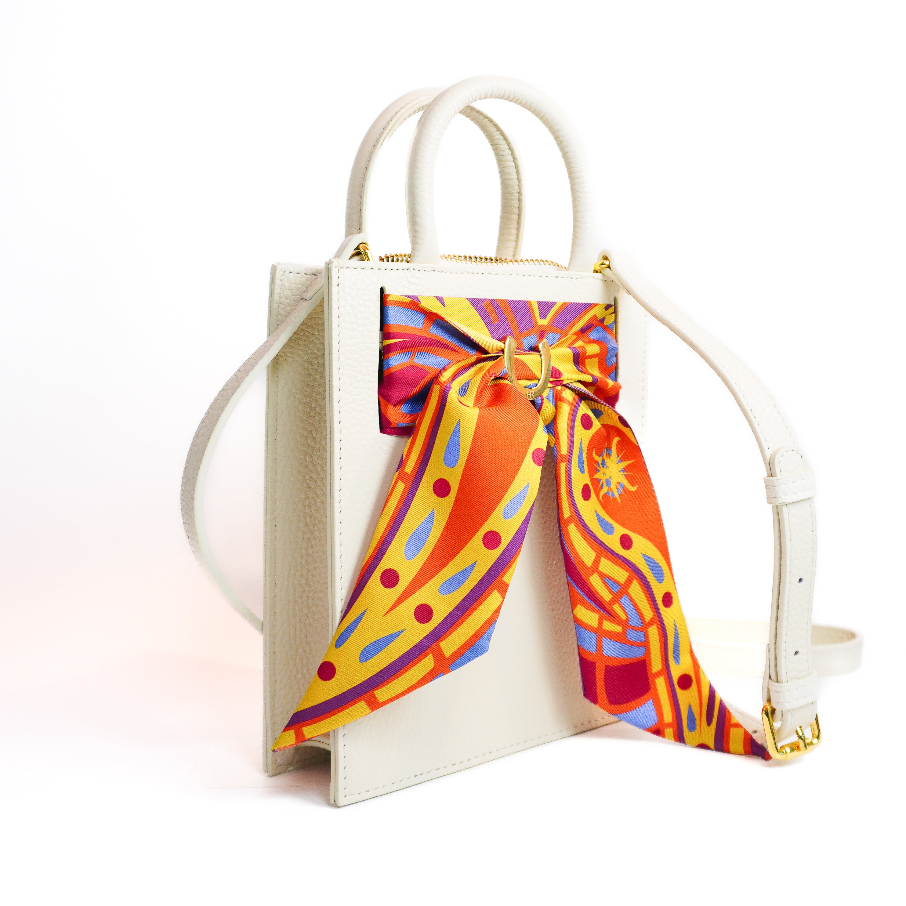 Leather Mini Calista + Paisley (Orange) Twillionaire Leather Mini Calista Hampton Road Designs