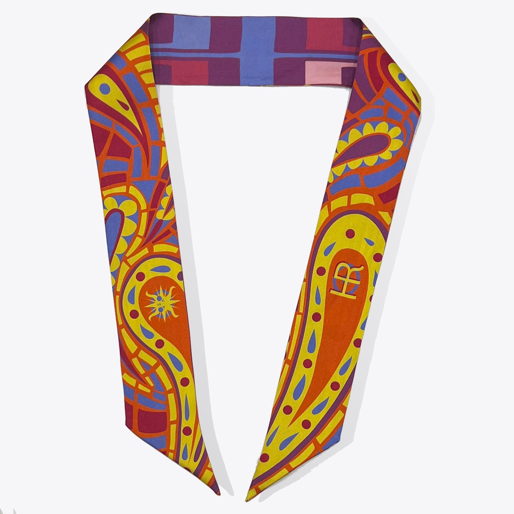 Leather Mini Calista + Paisley (Orange) Twillionaire Leather Mini Calista Hampton Road Designs