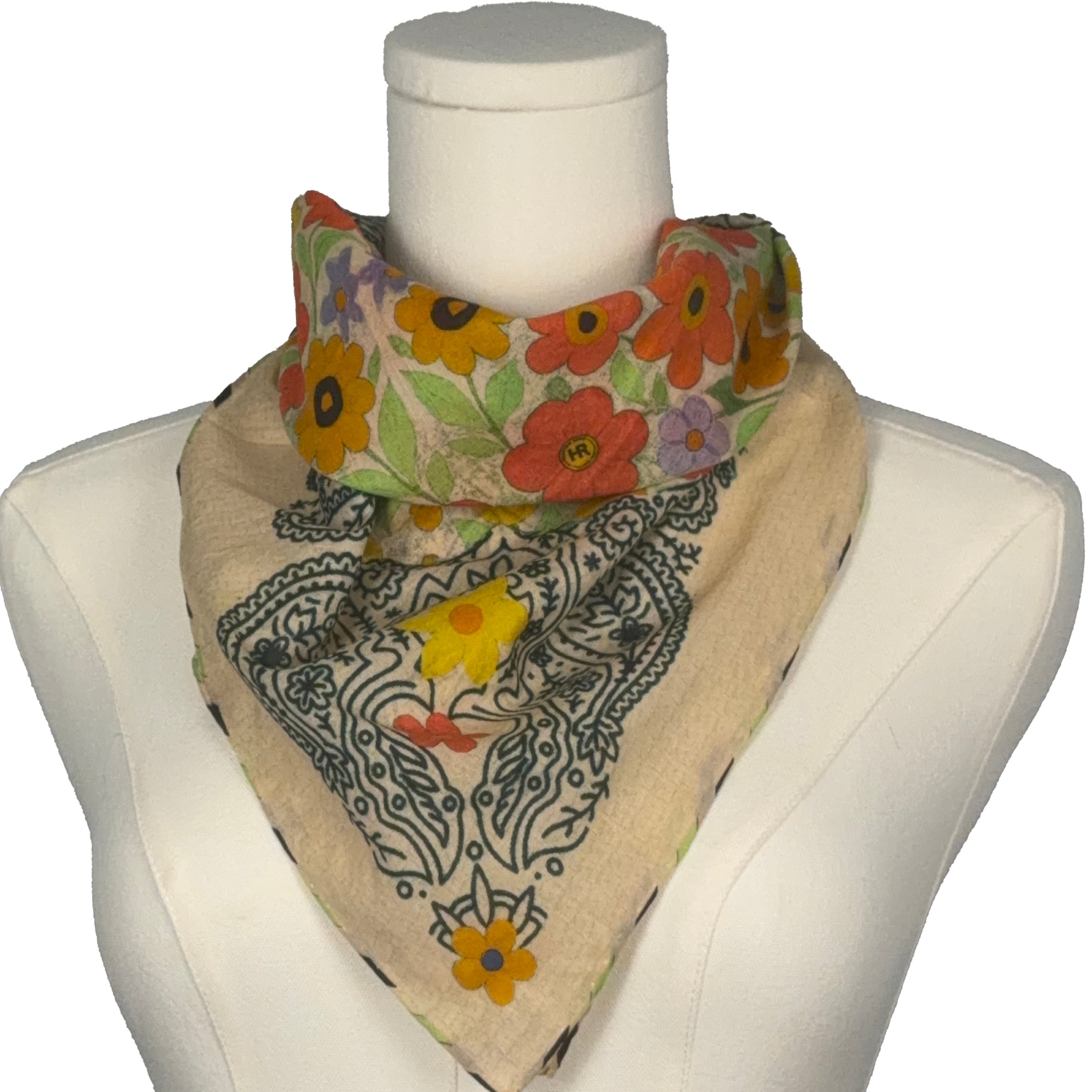 Posies Bandana (Pink) & Scarf Ring