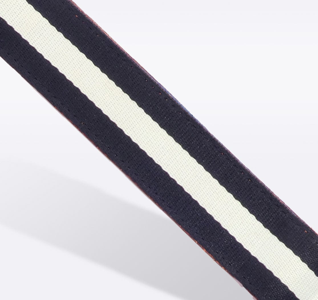 Detachable Crossbody Purse Strap - Black with White Stripe