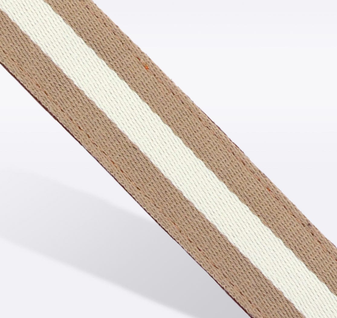 Tan & White Striped Purse Strap