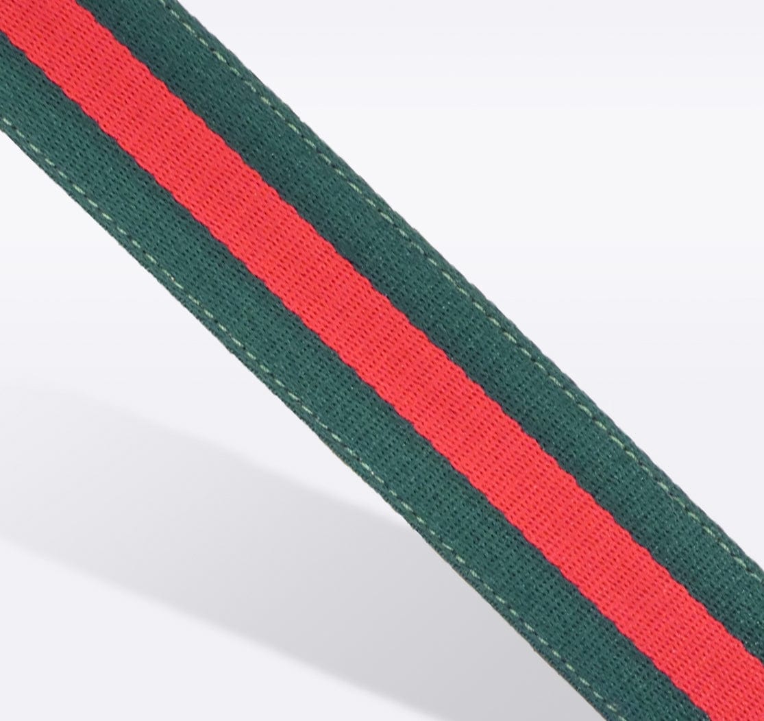 Removable Handbag Strap: Red & Green Adjustable Striped Crossbody