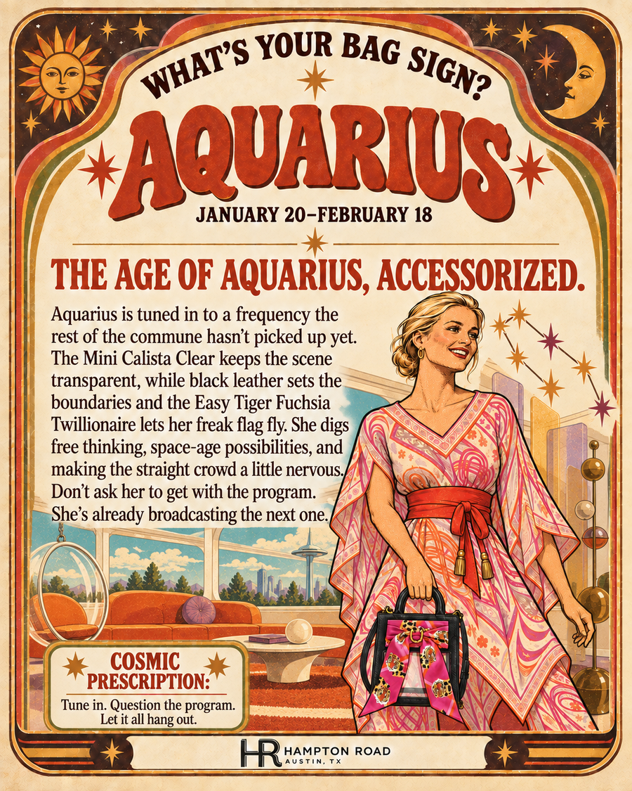 Aquarius vintage zodiac graphic