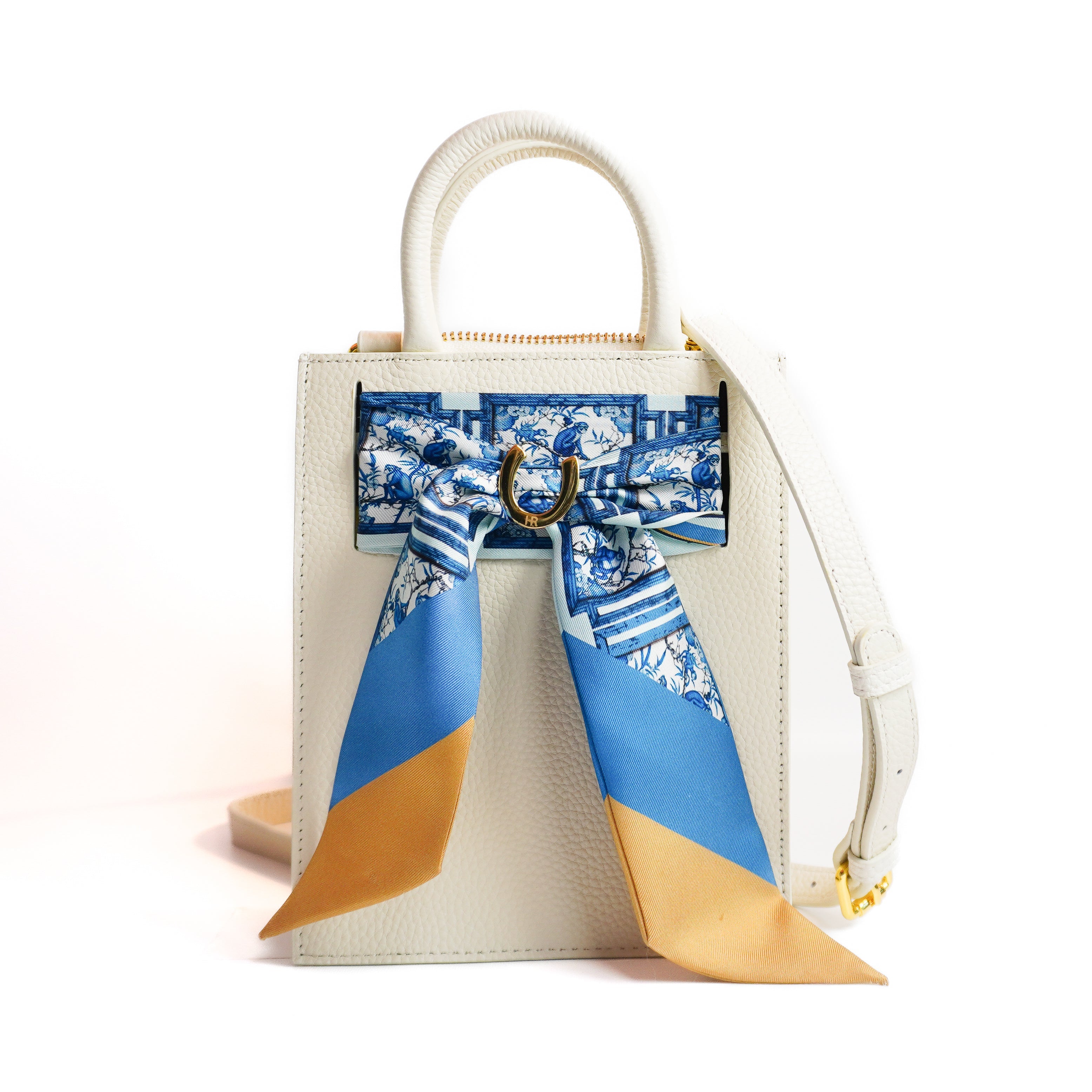 Leather Mini Calista + Blue Chinoiserie Monkeys Twillionaire Leather Mini Calista Hampton Road Designs Oyster