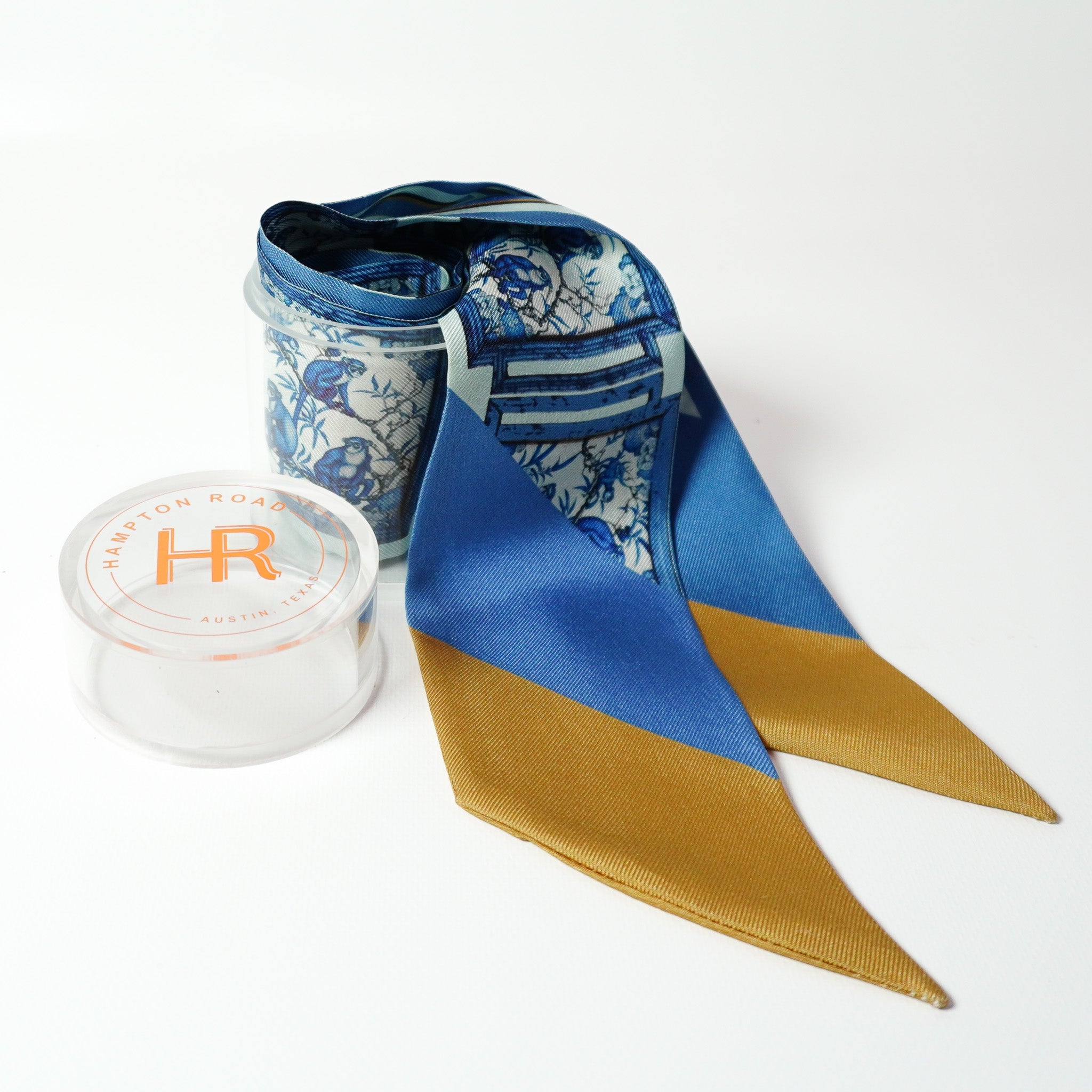 Chinoiserie Monkeys (Blue) Twillionaire & Scarf Ring Twillionaire Hampton Road Designs