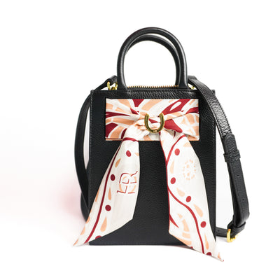 Leather Mini Calista + Crimson Paisley Twilly Mini Calista Leather Hampton Road Designs Black  