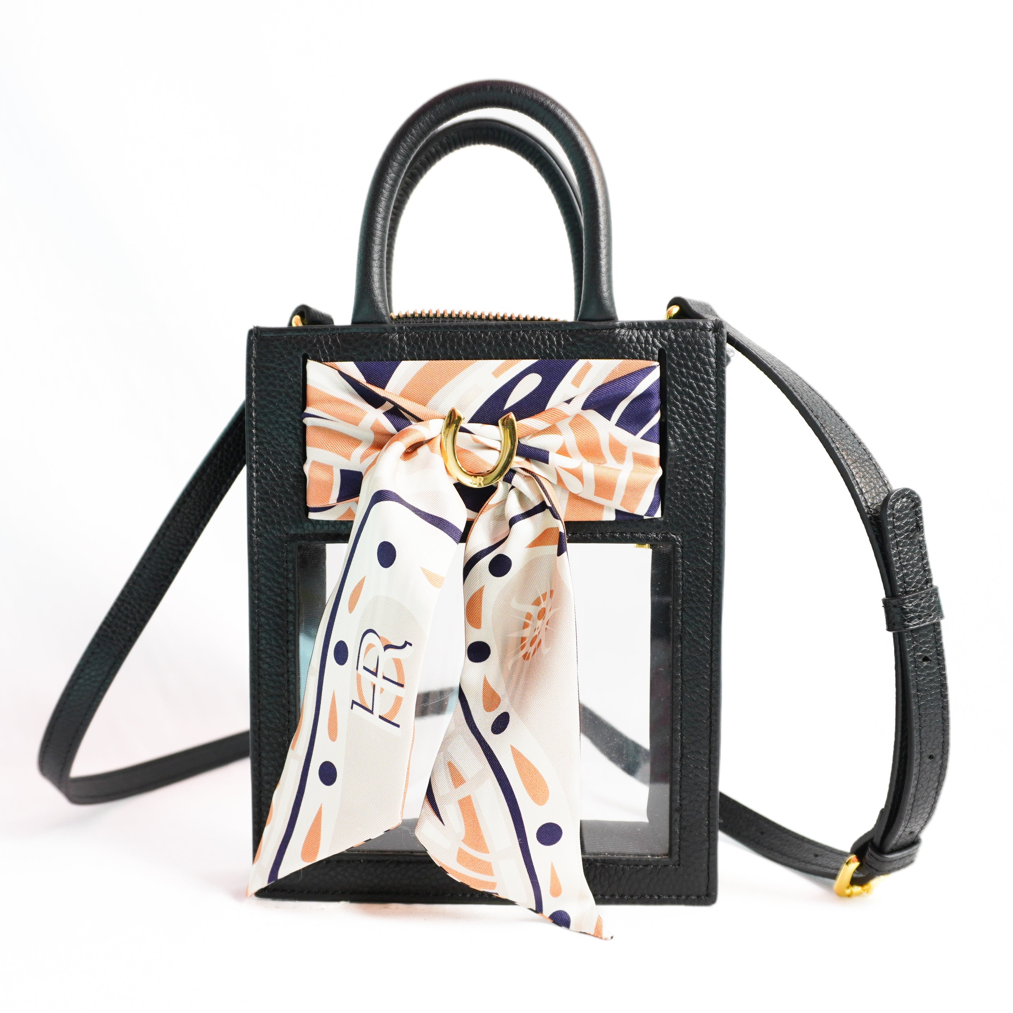 Mini Calista Clear + Gold Paisley Twillionaire Mini Calista Clear Hampton Road Designs Black  