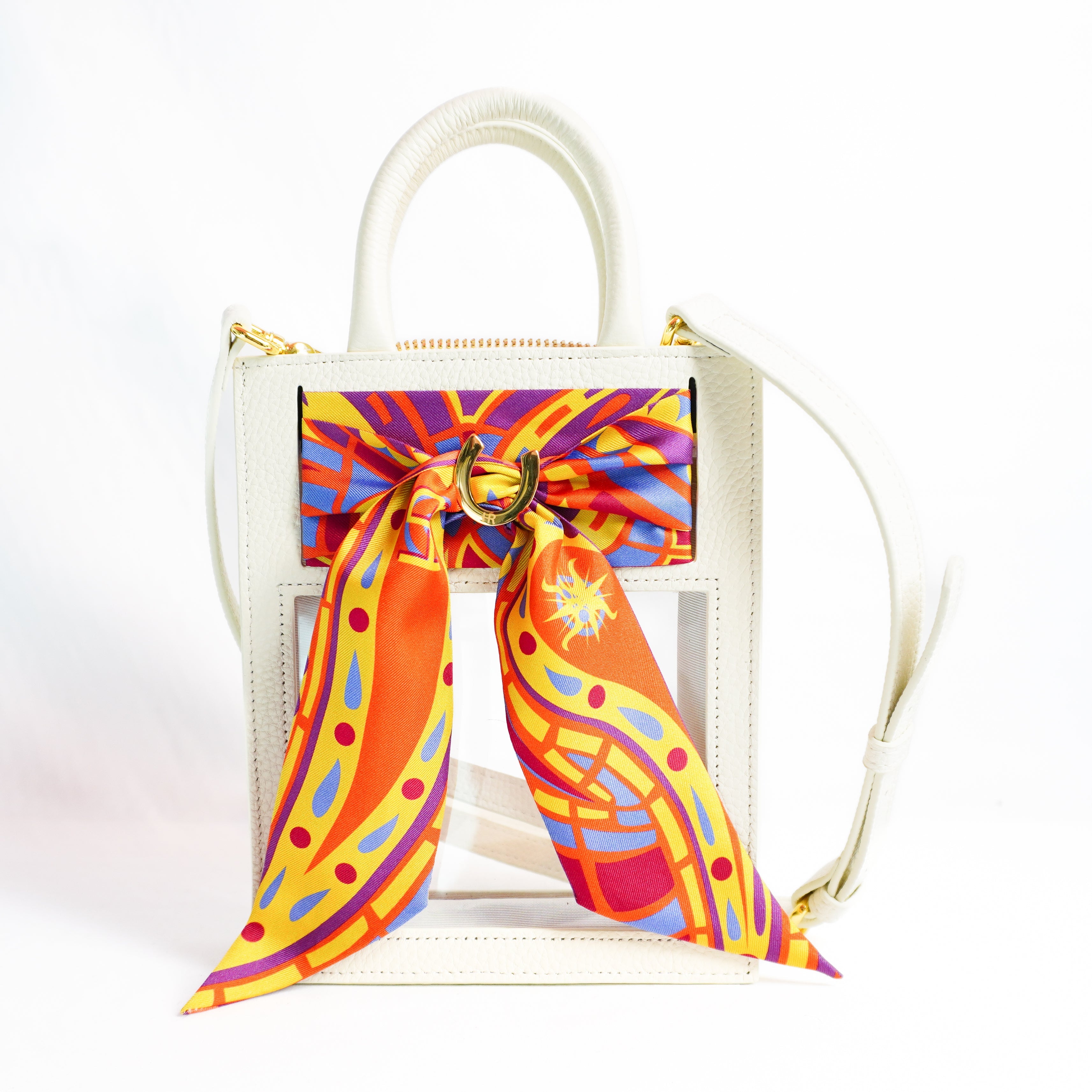 Mini Calista Clear + Orange Paisley Twillionaire Mini Calista Clear Hampton Road Designs Oyster  