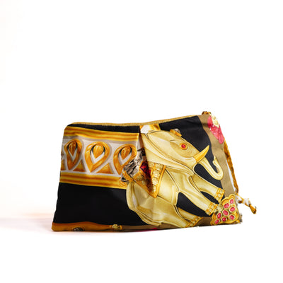 "Elephants" Scarf Bag (Upcycled from Cartier Scarf) Party Clutch Hampton Road Designs   