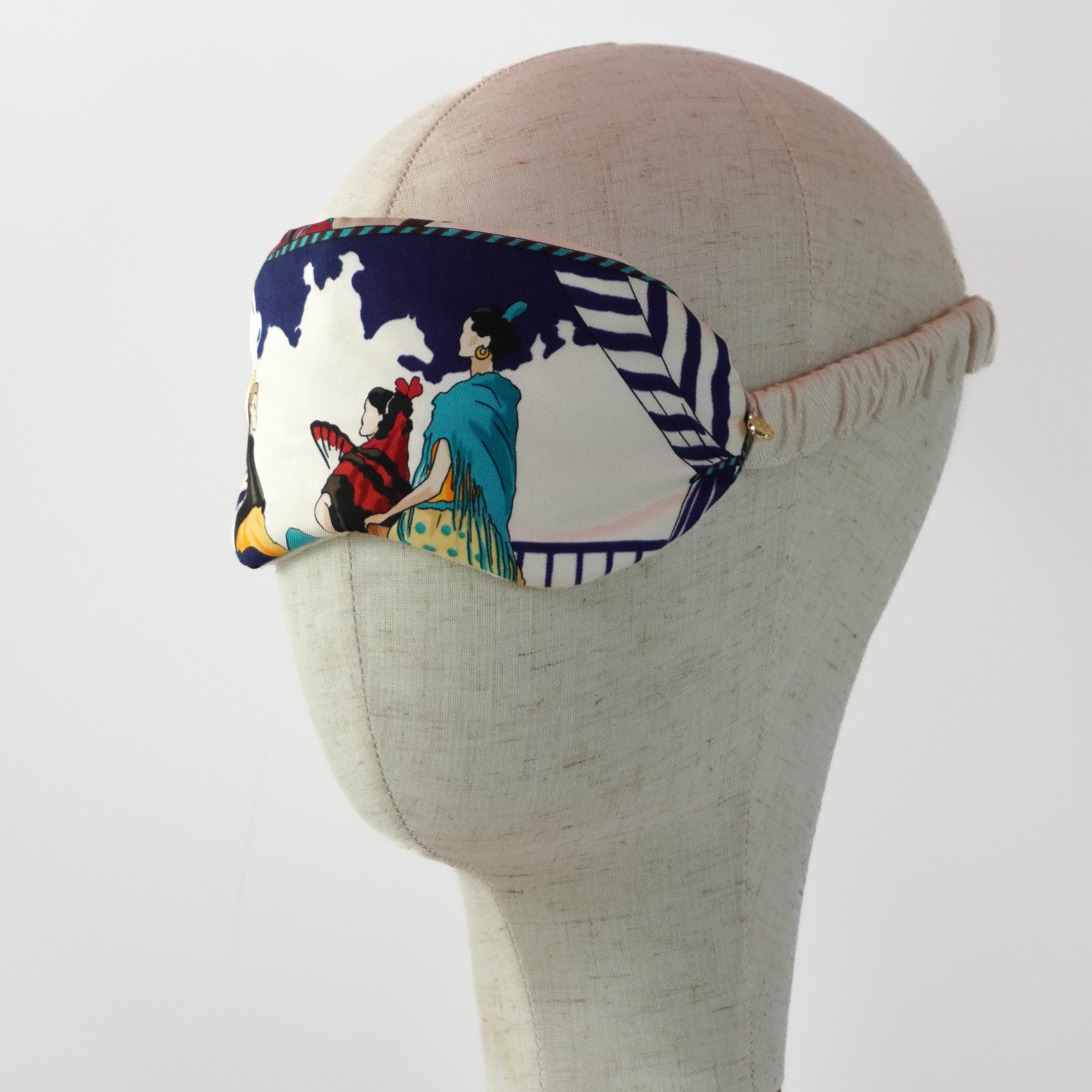 "Feria de Seville" Sleep Mask (Upcycled from Hermes Scarf) Hampton Road Designs