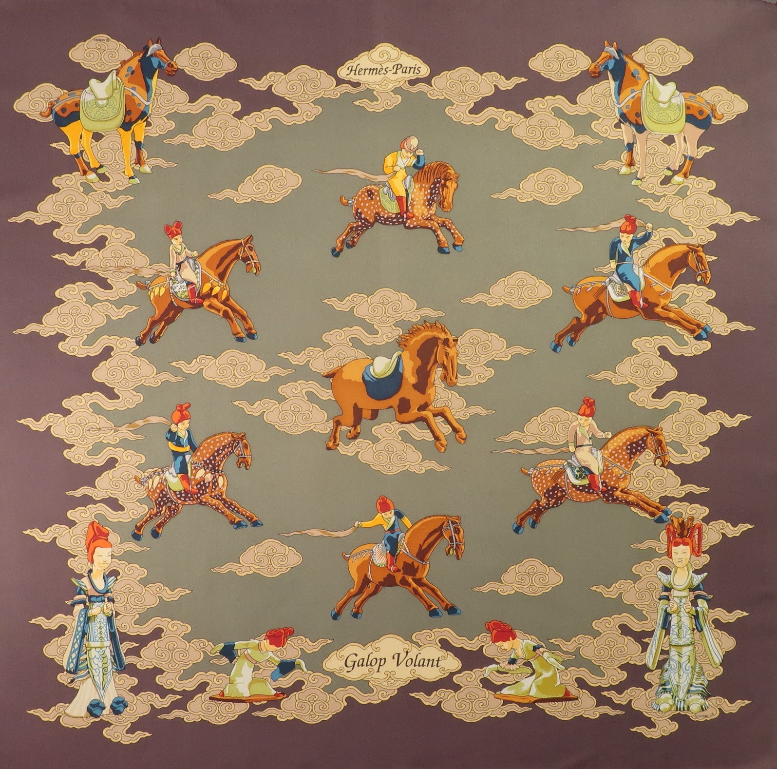 "Galop Volant" Scarf Bag (Upcycled from Hermes Scarf) Party Clutch Hampton Road Designs