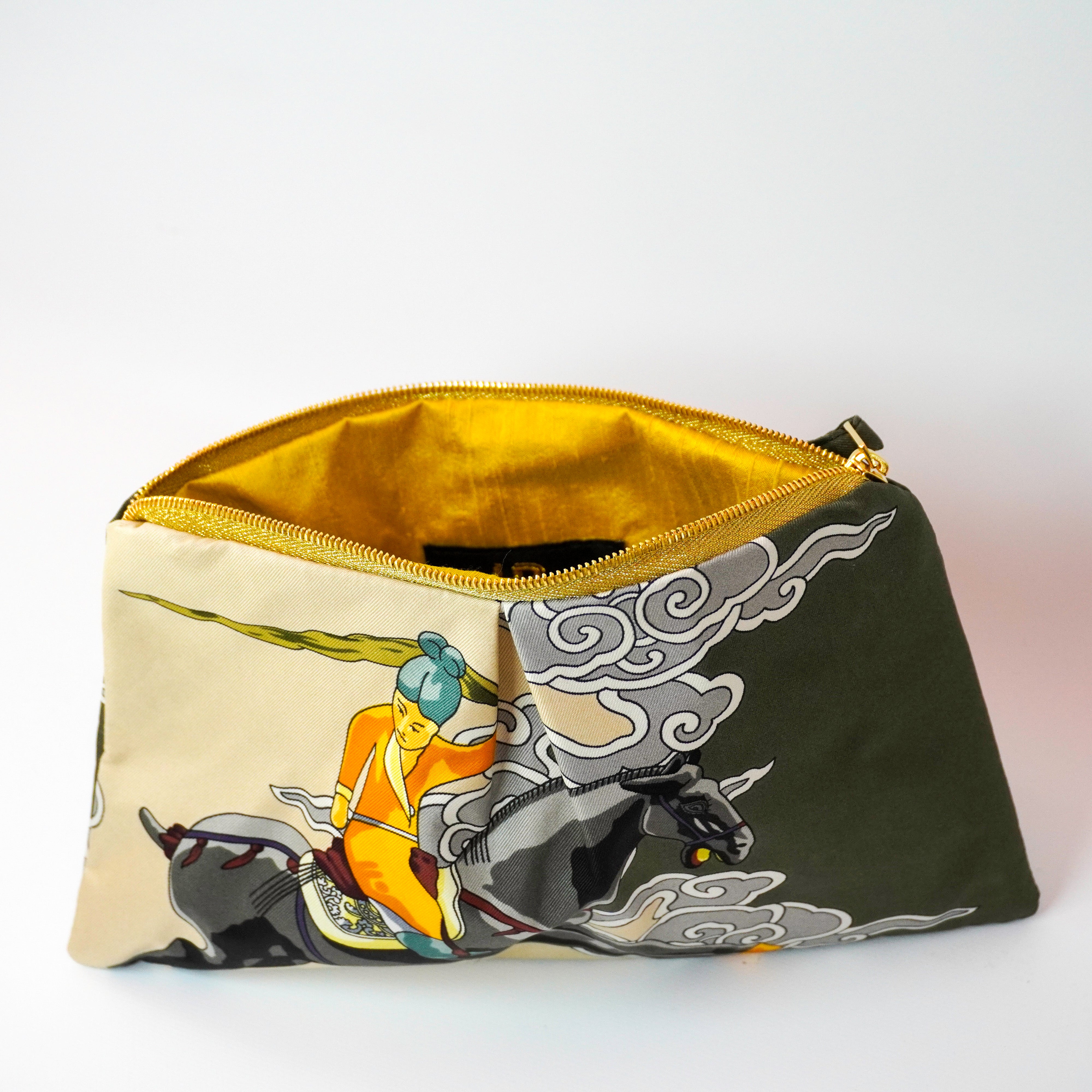 "Galop Volant" Scarf Bag (Upcycled from Hermes Scarf) Party Clutch Hampton Road Designs