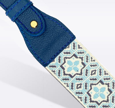 Icelandic Mosaic Bag Strap Guitar Strap Hampton Road Designs Oxford Blue  