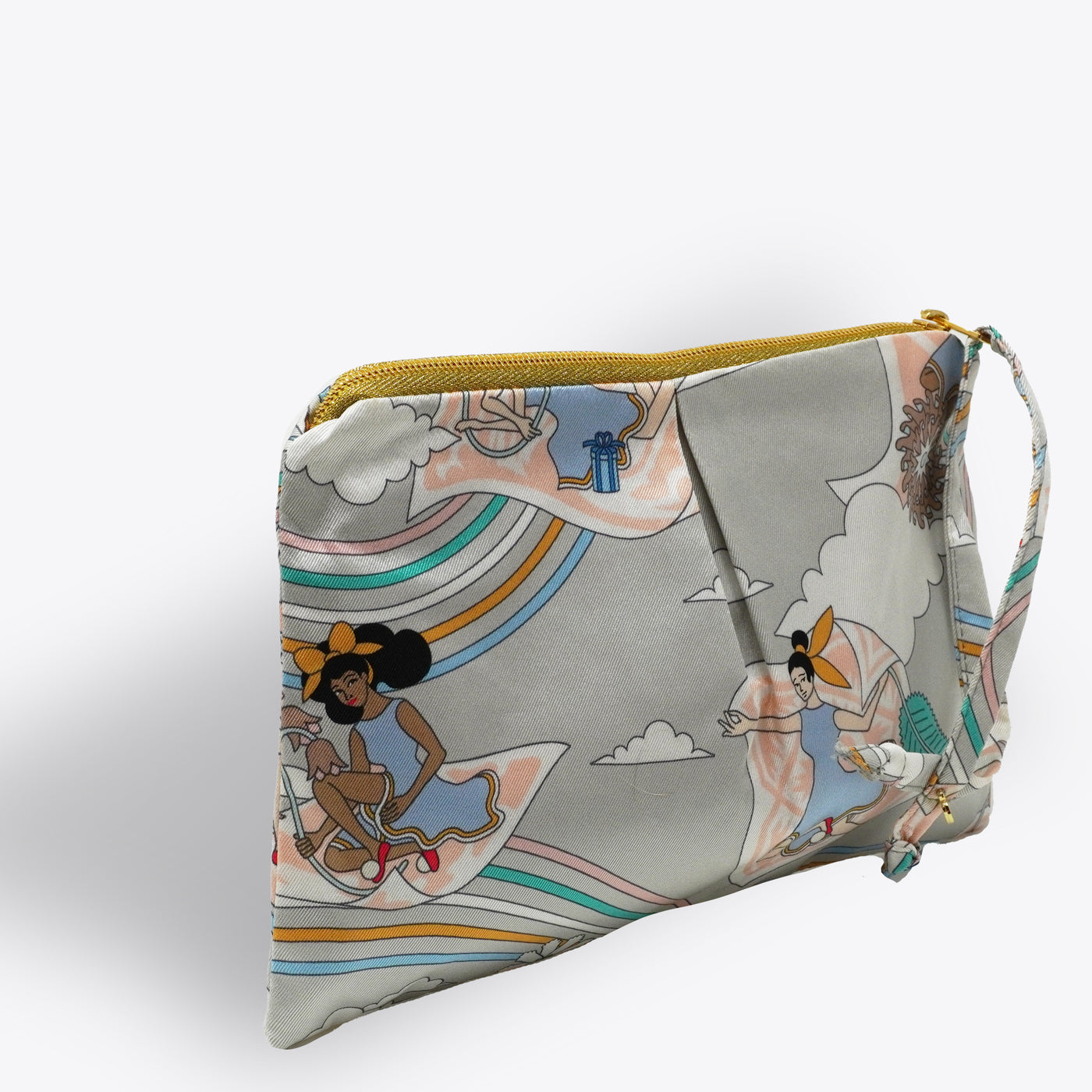 "Carres Volantes" Scarf Bag (Upcycled from Hermes Scarf) Party Clutch Hampton Road Designs   