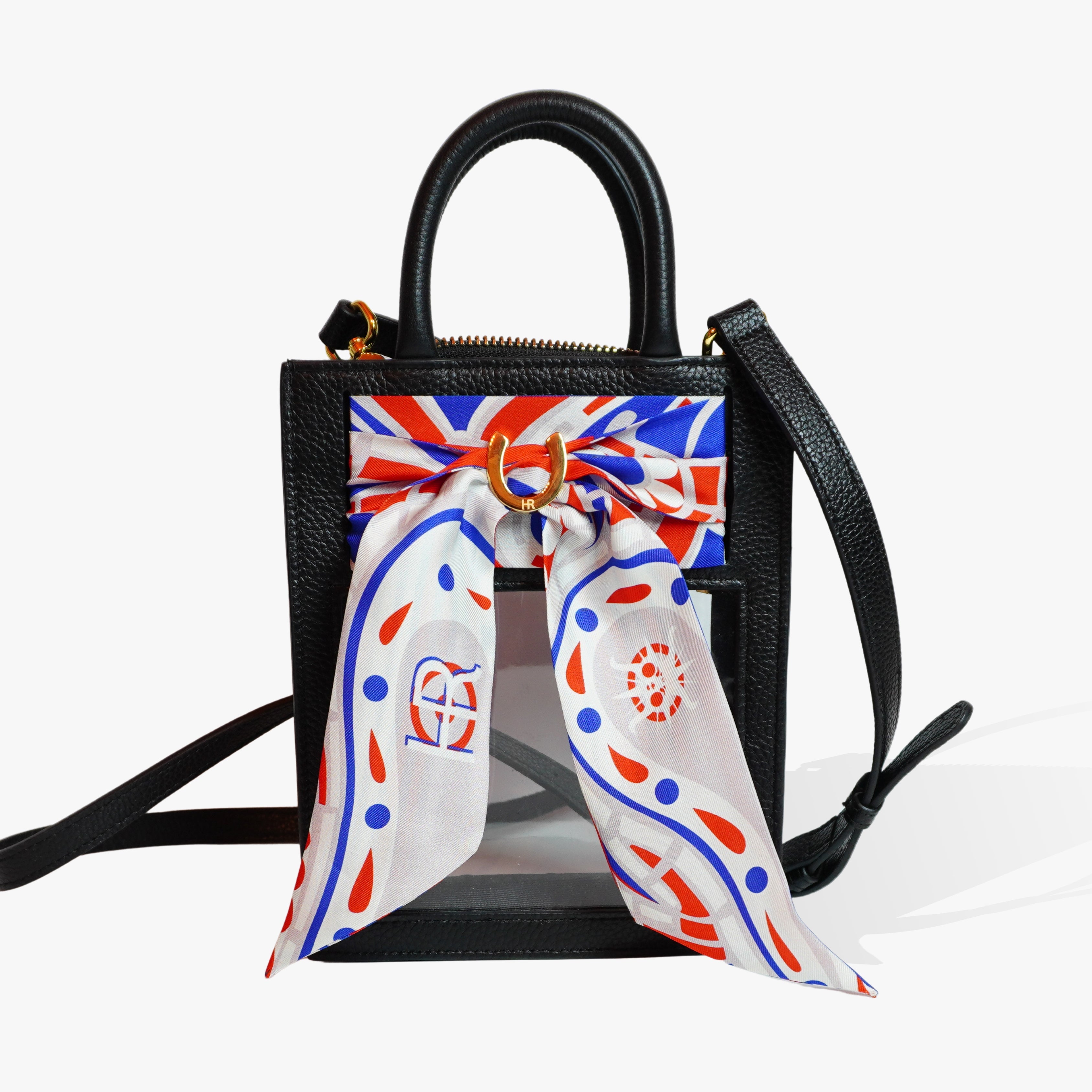 Mini Calista Clear + Paisley (French Blue) Twillionaire Mini Calista Clear Hampton Road Designs Black