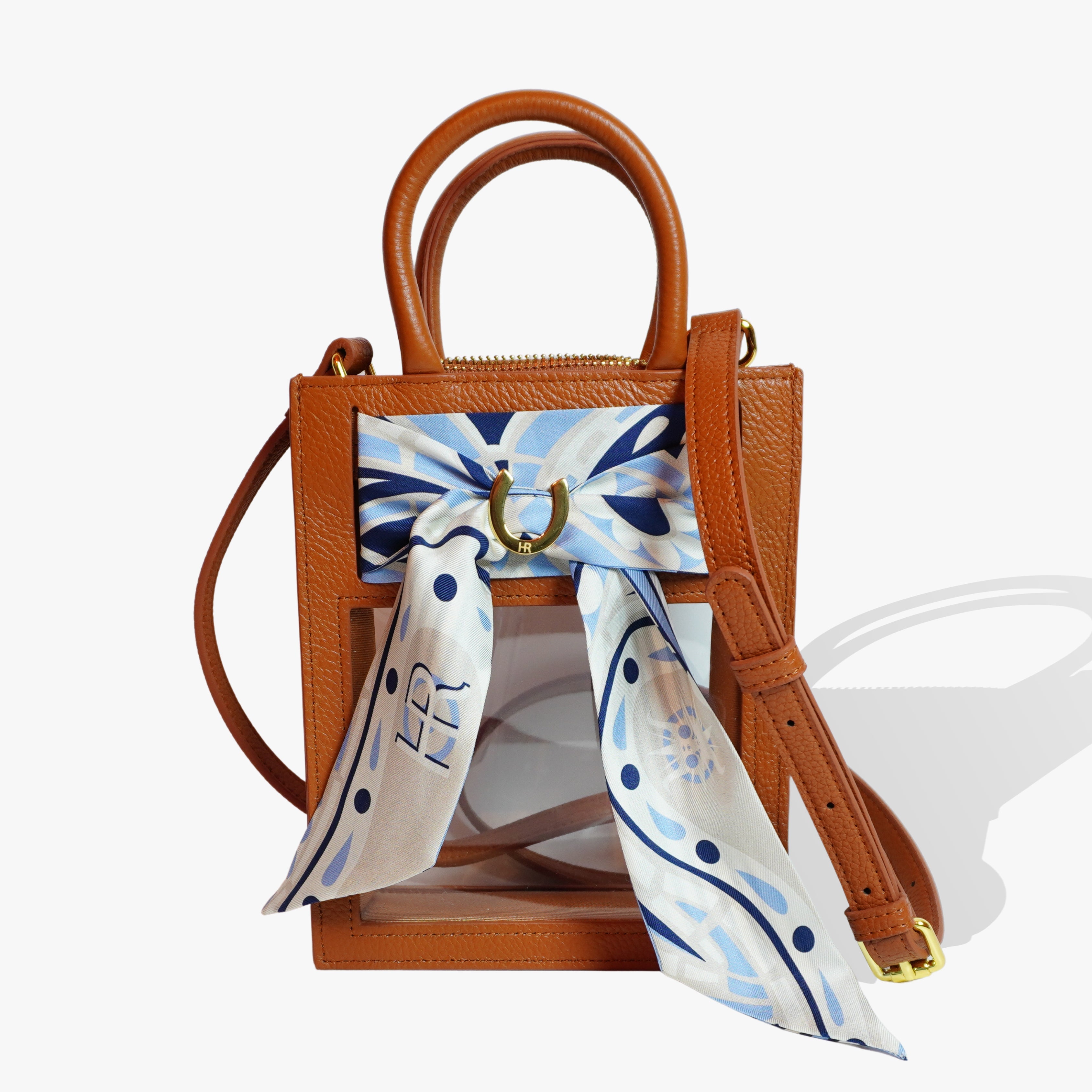 Mini Calista Clear + Paisley (Powder Blue) Twillionaire Mini Calista Clear Hampton Road Designs Camel