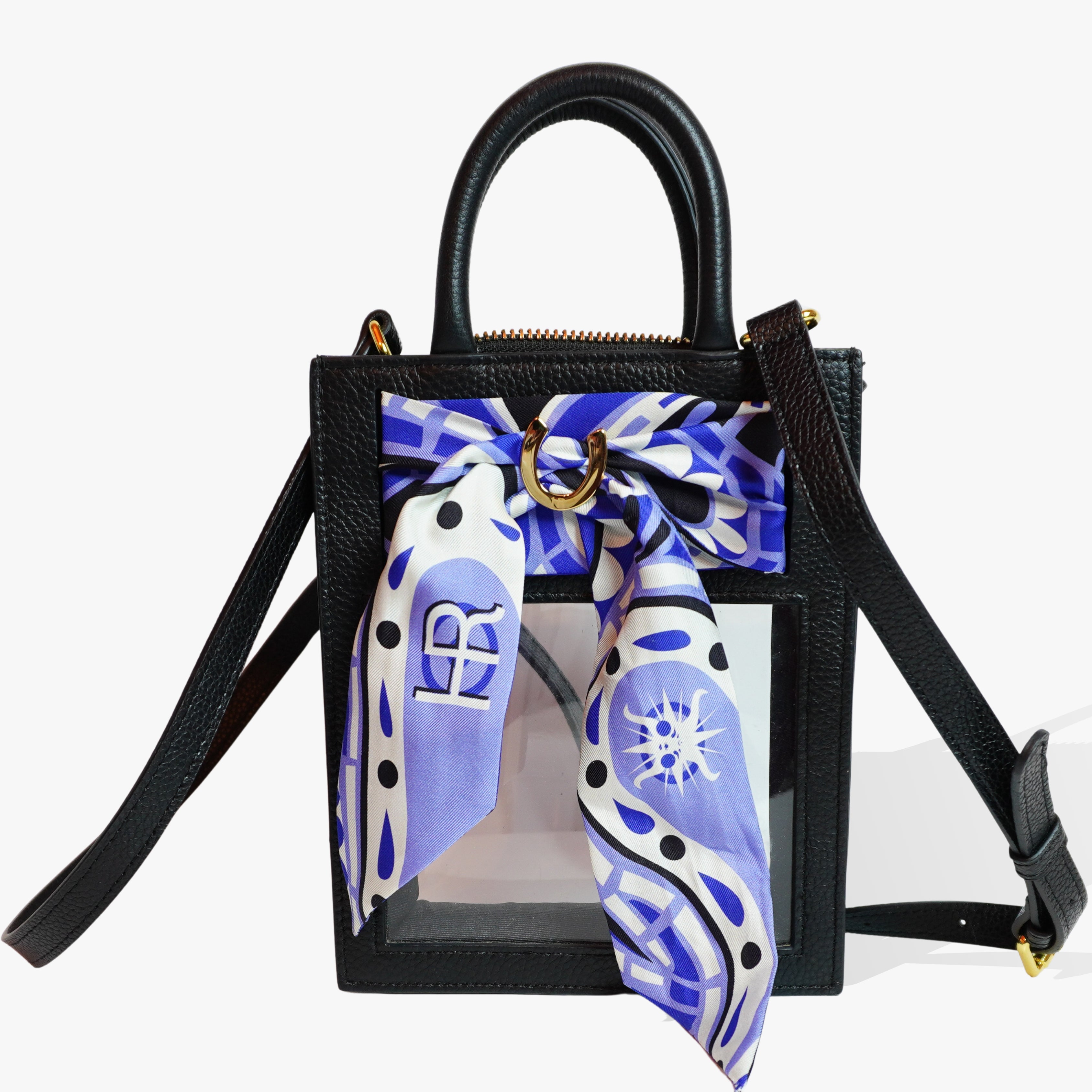 Mini Calista Clear + Paisley (Purple) Twillionaire Mini Calista Clear Hampton Road Designs Black