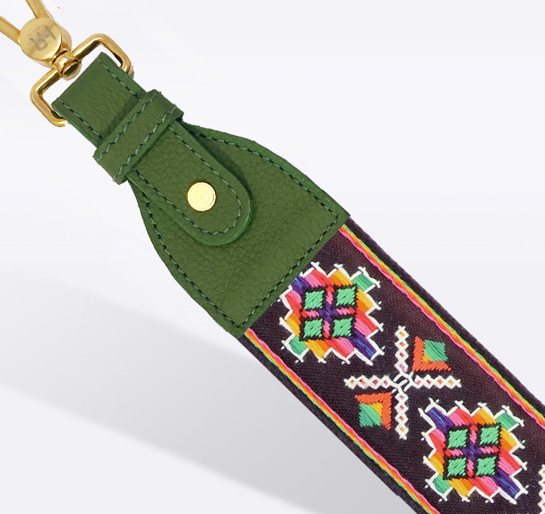 Santa Fe Trail Bag Strap Guitar Strap Hampton Road Designs Green  