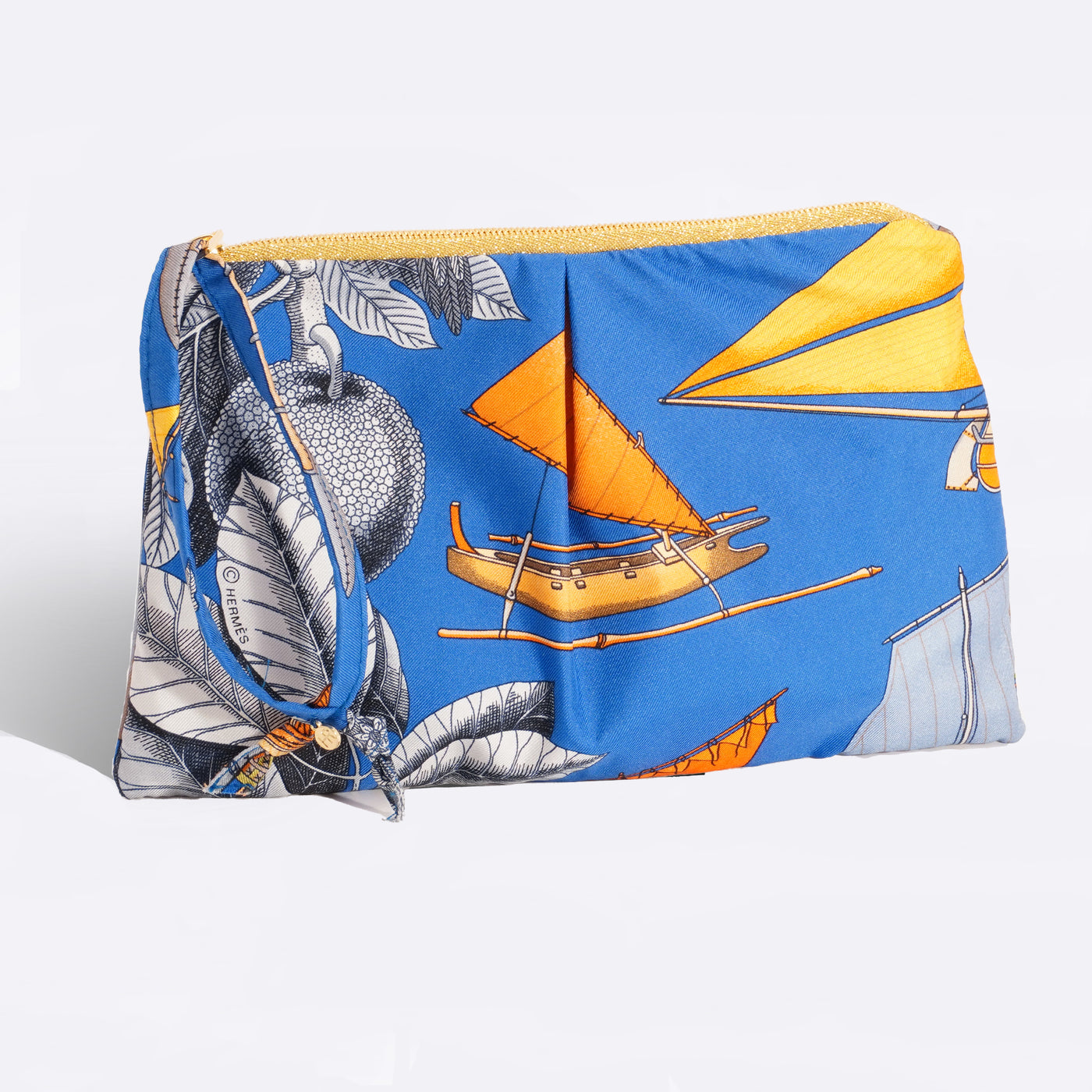 "Tout les Bateaux du Monde" Scarf Bag (Upcycled from Hermes Scarf) Party Clutch Hampton Road Designs   