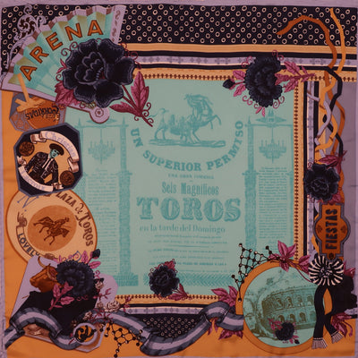 "Seis Magnificos Toros" Scarf Bag (Christian LaCroix) Party Clutch Hampton Road Designs   