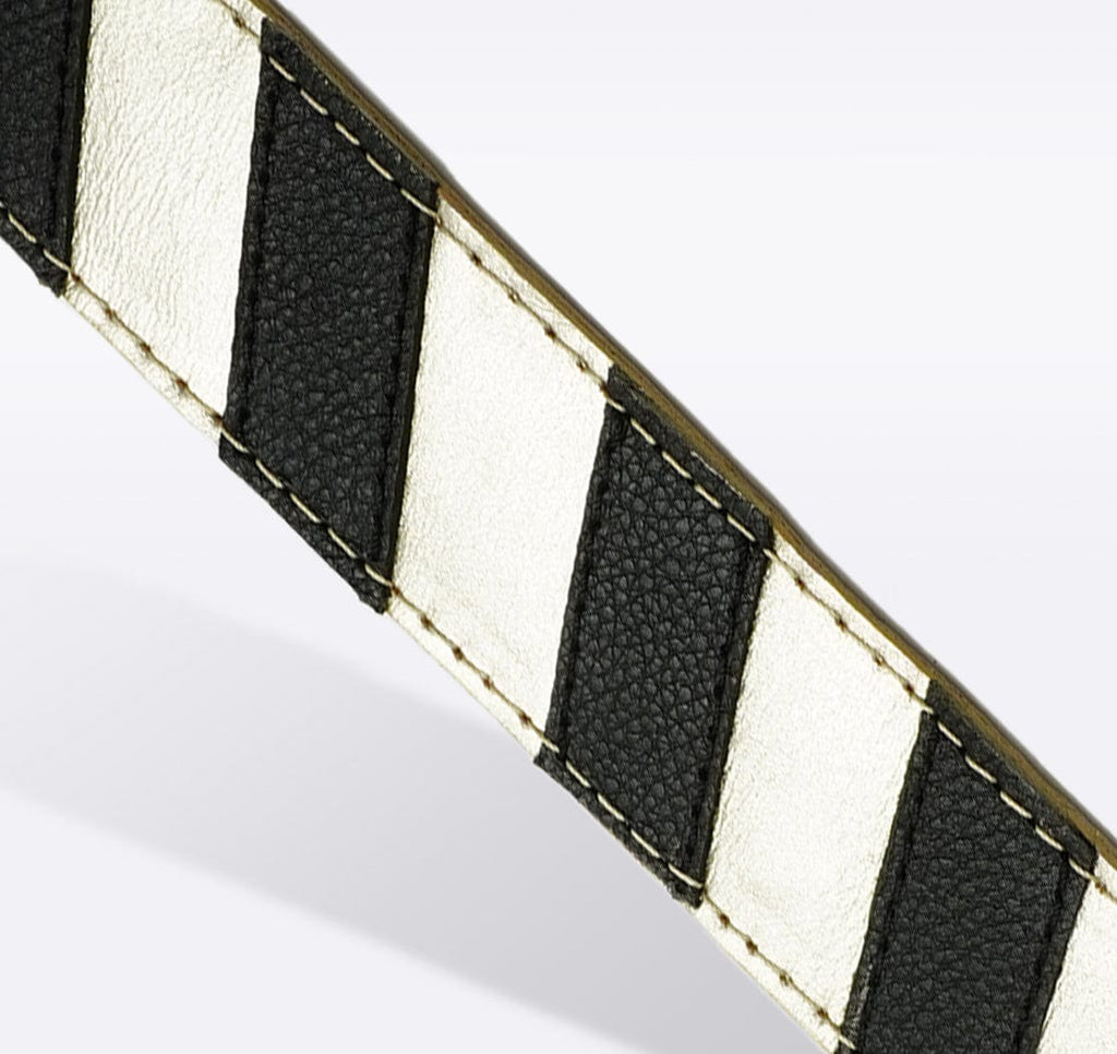 Black & White Striped Purse Strap