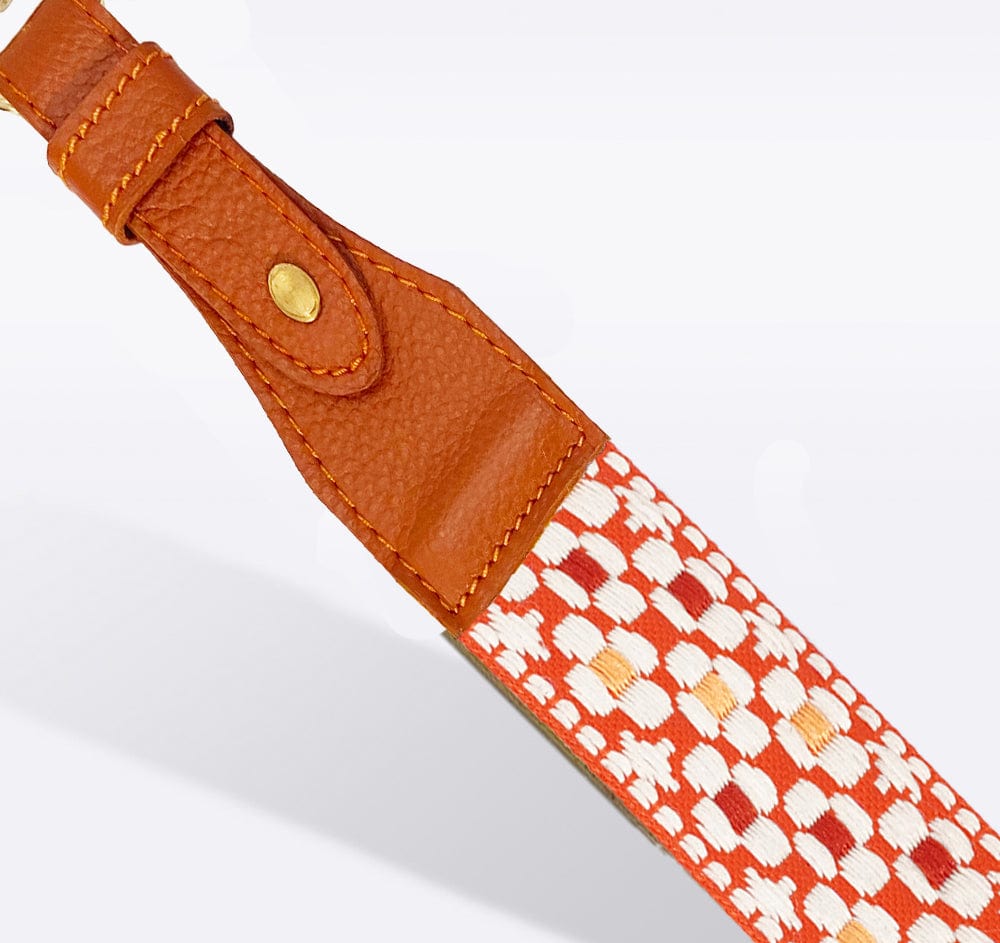 Coral Coat of Arms Bag Strap Hip Length Strap Hampton Road Designs Tangerine  