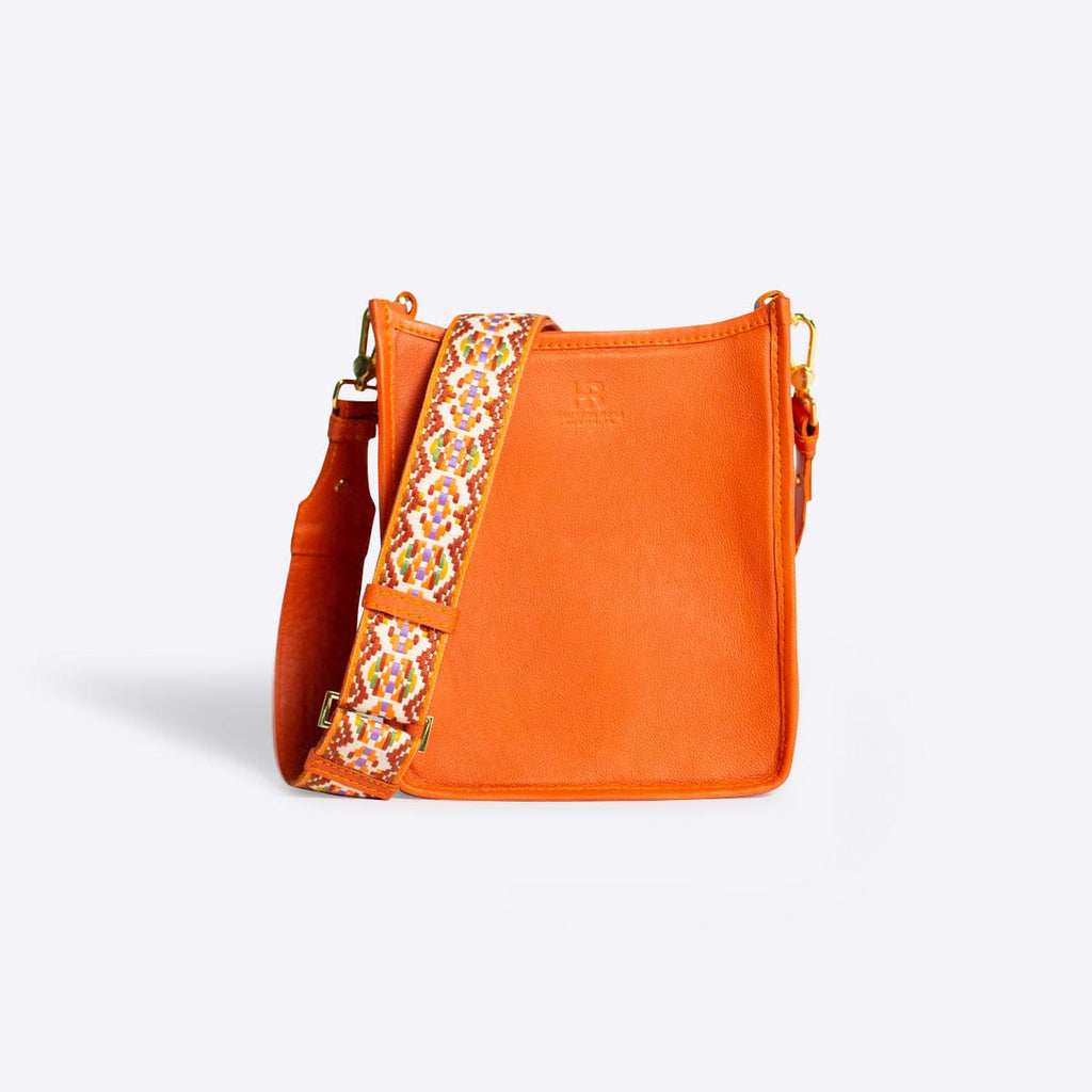 Leather Zuma Cross Body Bag in Orange I Hampton Road Designs