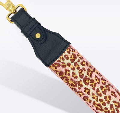 Pink Leopard Shoulder Bag Strap Shoulder Strap Hampton Road Designs Black  
